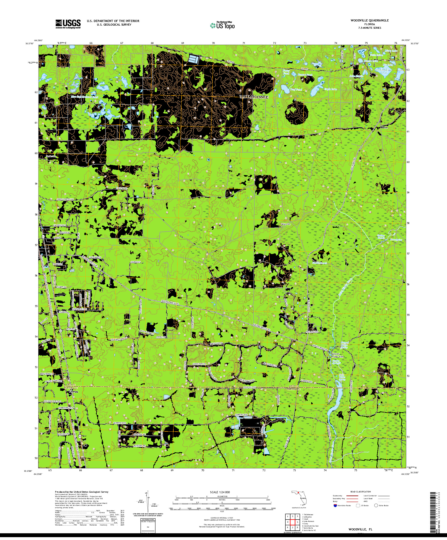 USGS US TOPO 7.5-MINUTE MAP FOR WOODVILLE, FL 2021