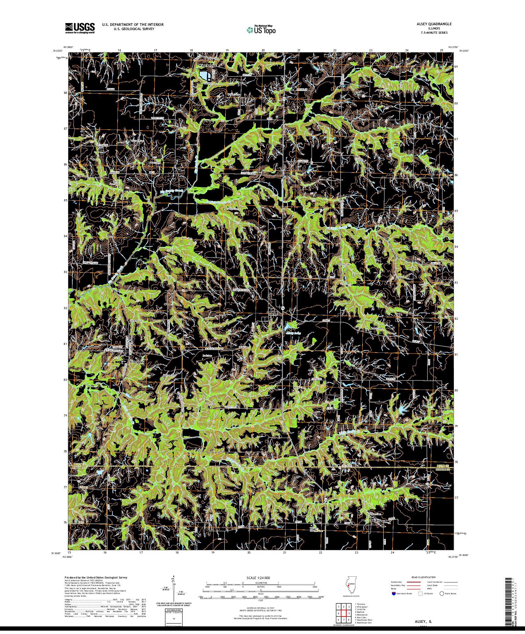 USGS US TOPO 7.5-MINUTE MAP FOR ALSEY, IL 2021