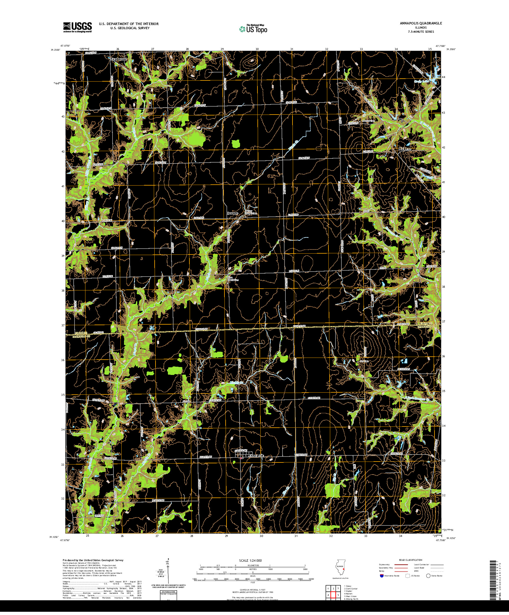 USGS US TOPO 7.5-MINUTE MAP FOR ANNAPOLIS, IL 2021