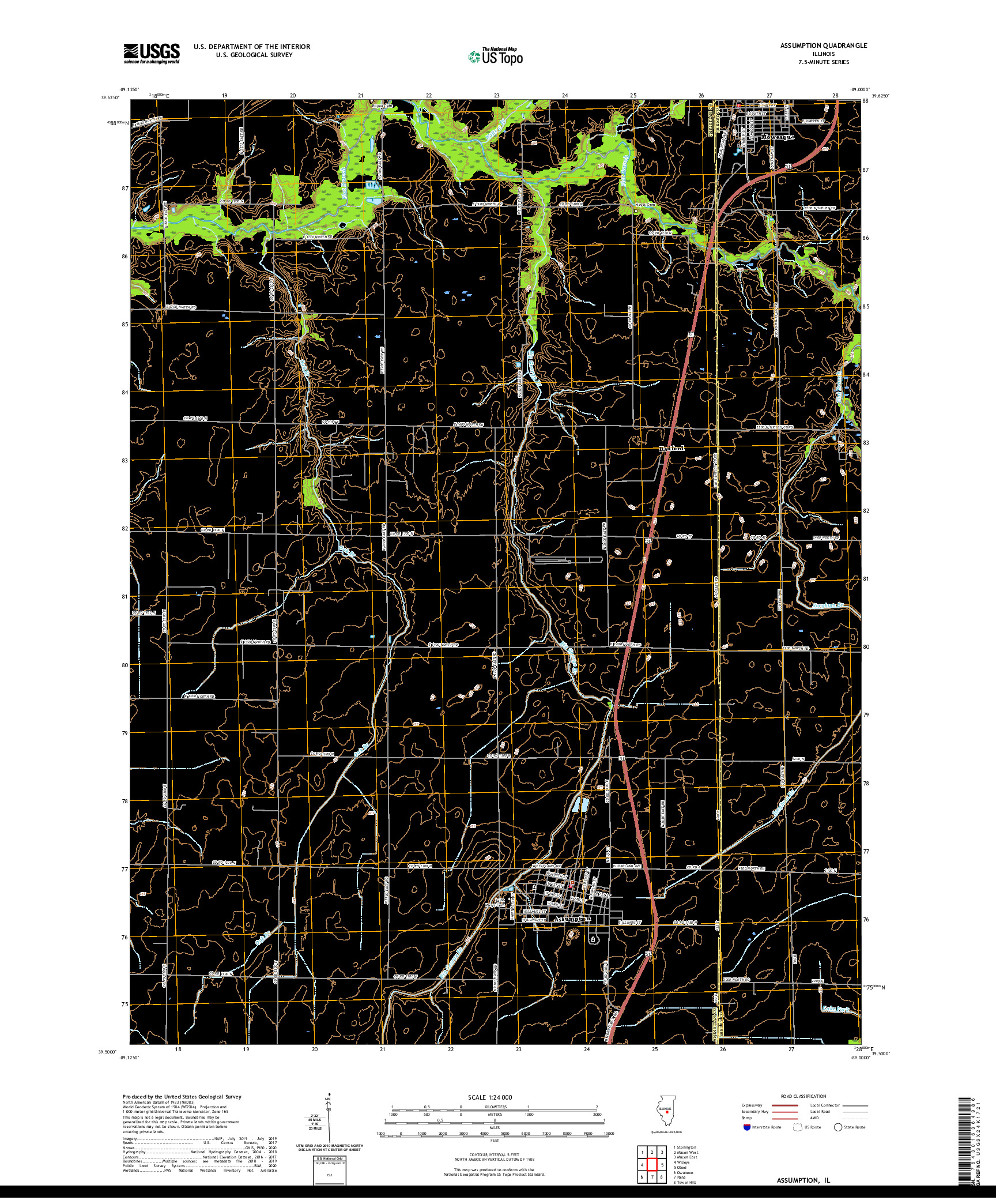 USGS US TOPO 7.5-MINUTE MAP FOR ASSUMPTION, IL 2021