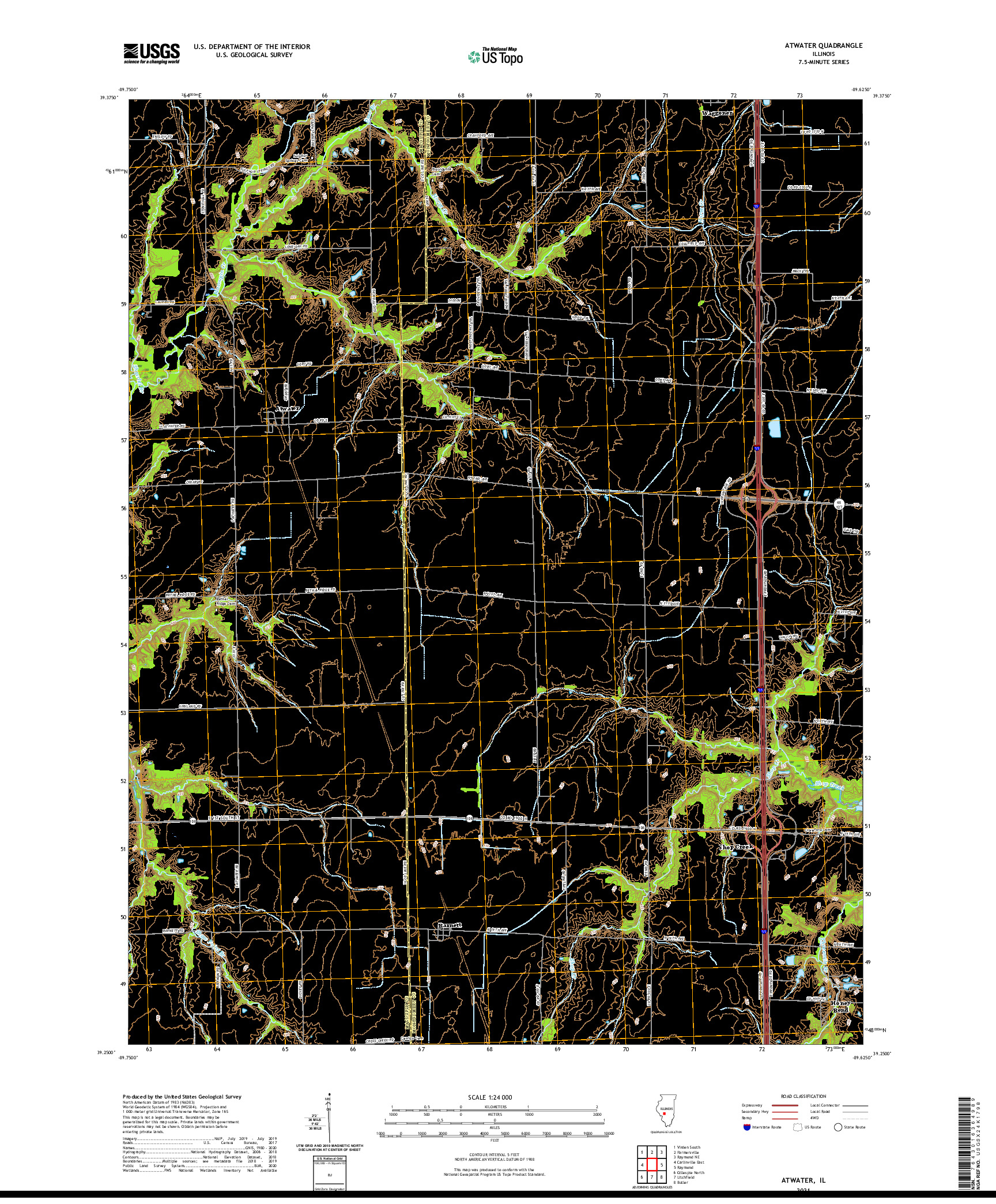 USGS US TOPO 7.5-MINUTE MAP FOR ATWATER, IL 2021