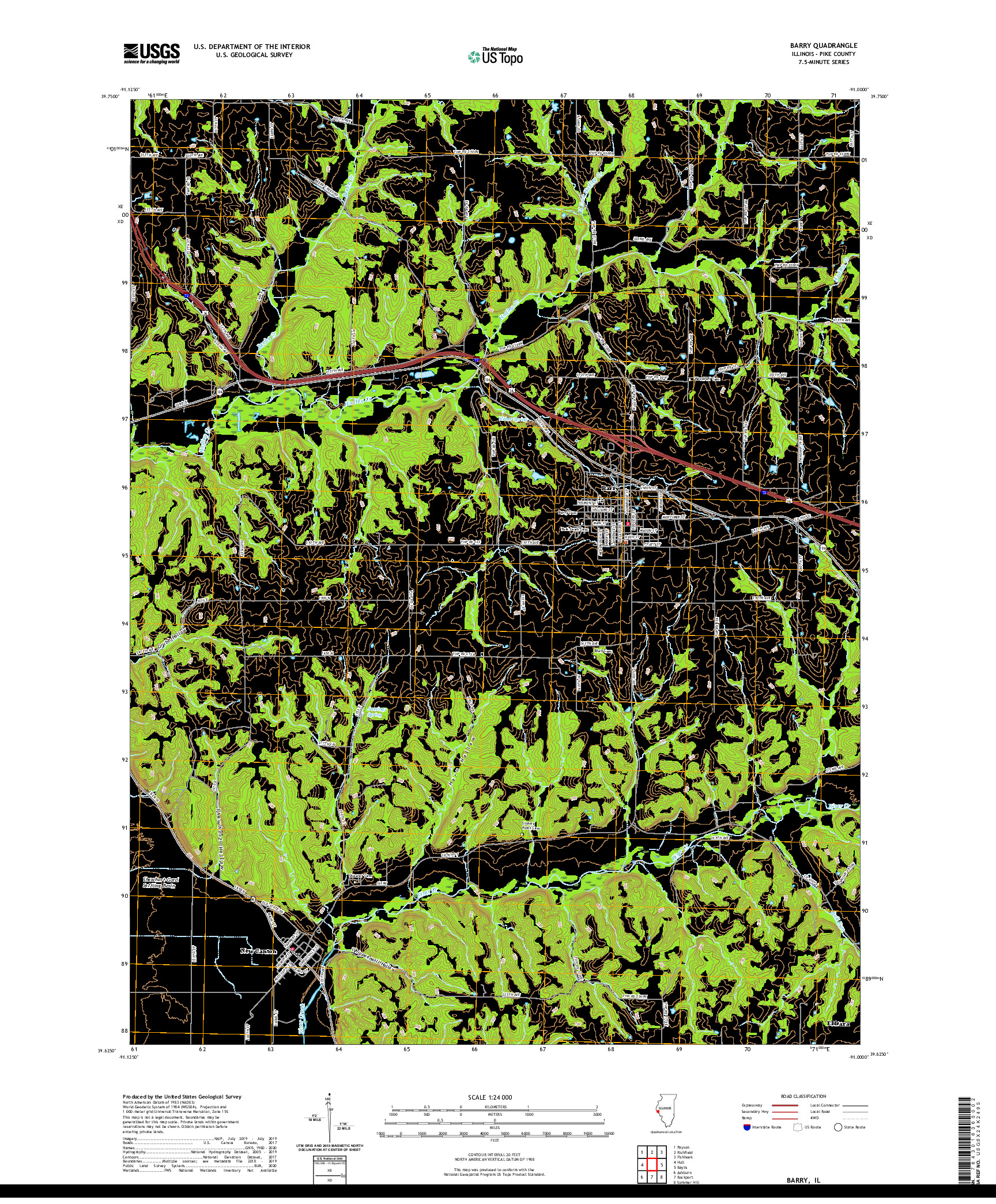 USGS US TOPO 7.5-MINUTE MAP FOR BARRY, IL 2021