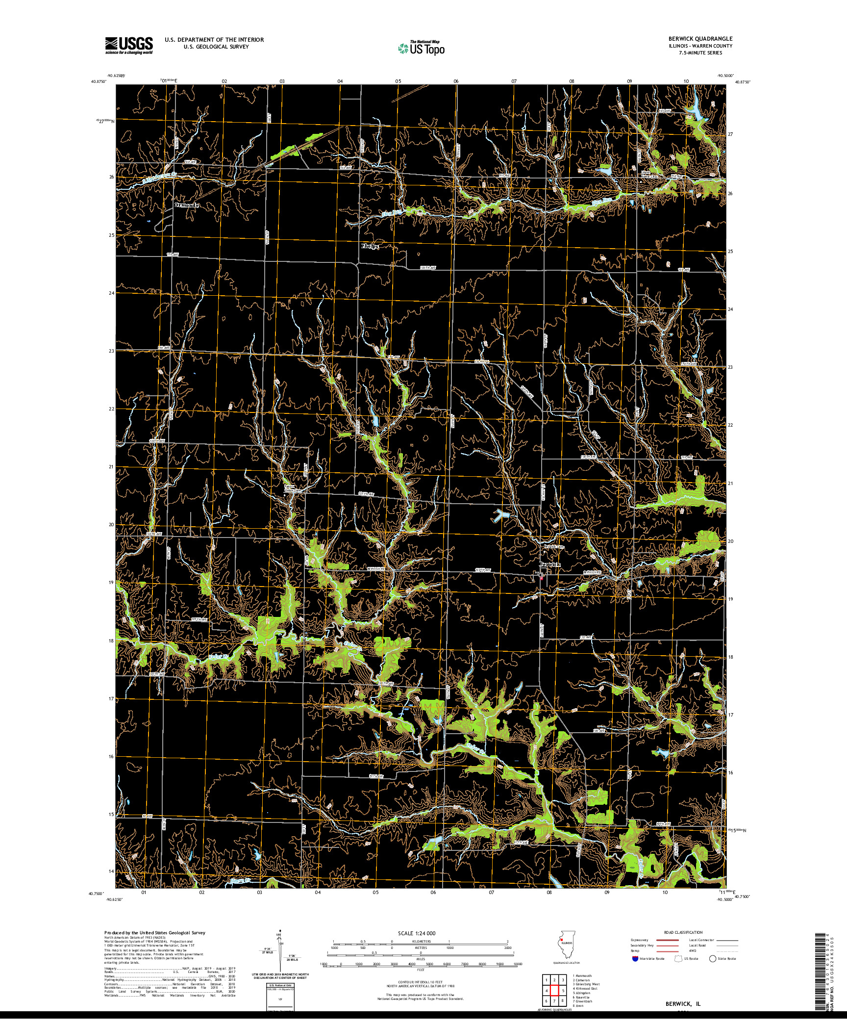 USGS US TOPO 7.5-MINUTE MAP FOR BERWICK, IL 2021