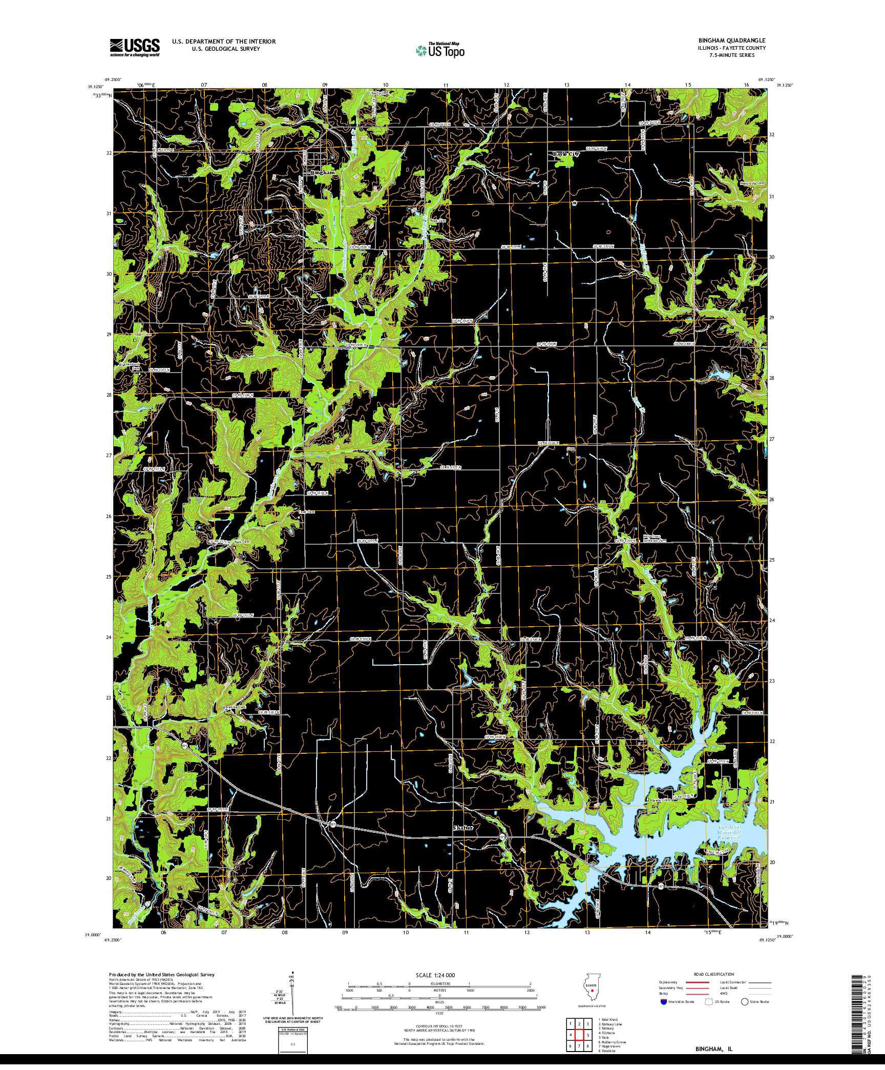 USGS US TOPO 7.5-MINUTE MAP FOR BINGHAM, IL 2021