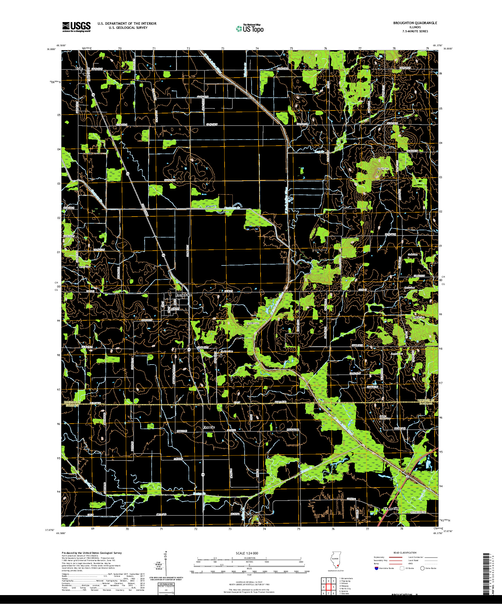 USGS US TOPO 7.5-MINUTE MAP FOR BROUGHTON, IL 2021