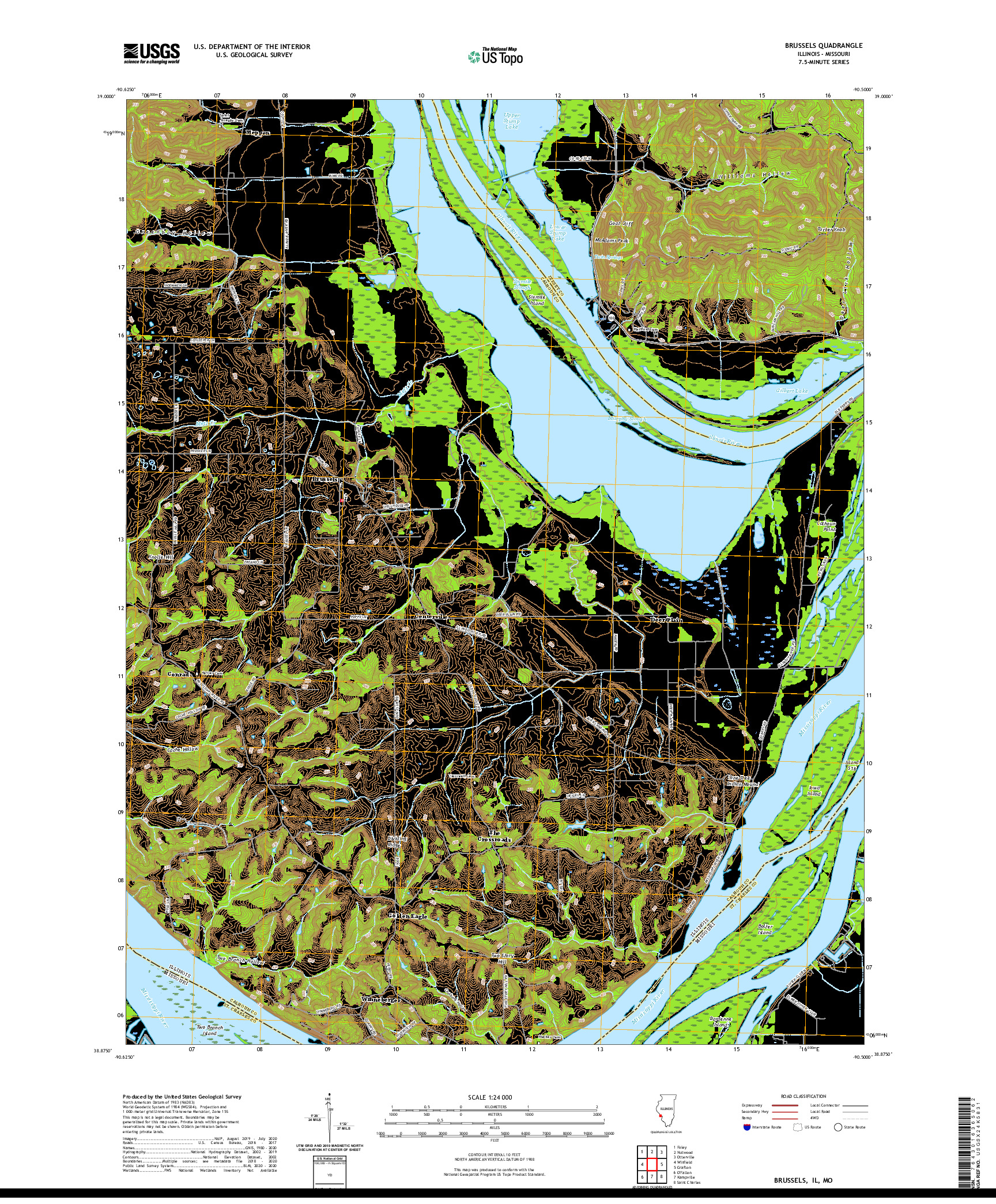 USGS US TOPO 7.5-MINUTE MAP FOR BRUSSELS, IL,MO 2021