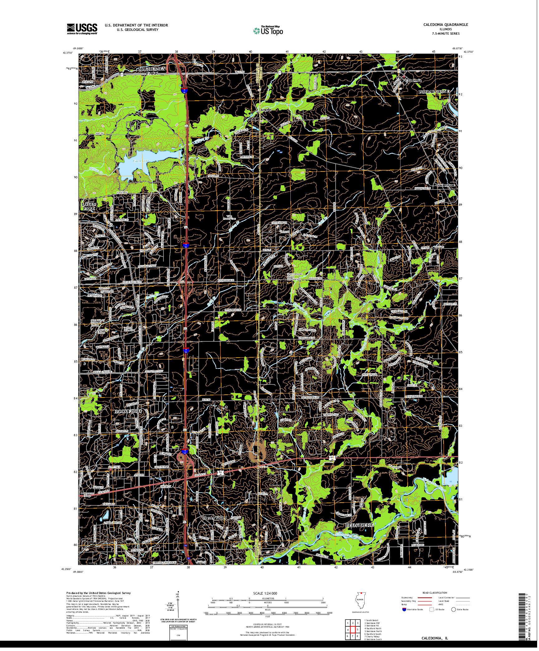 USGS US TOPO 7.5-MINUTE MAP FOR CALEDONIA, IL 2021
