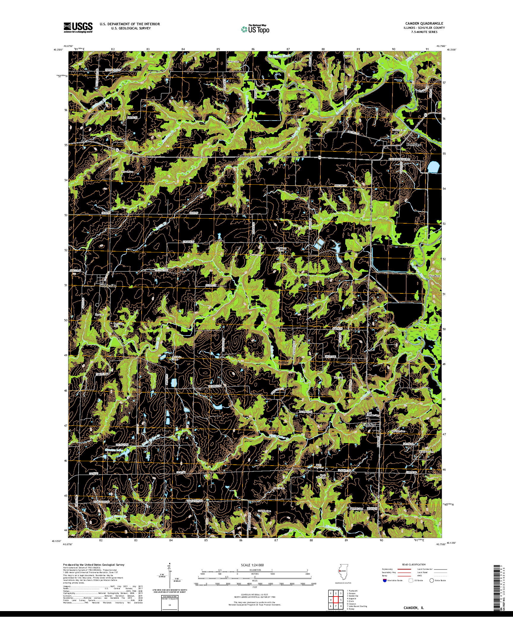USGS US TOPO 7.5-MINUTE MAP FOR CAMDEN, IL 2021