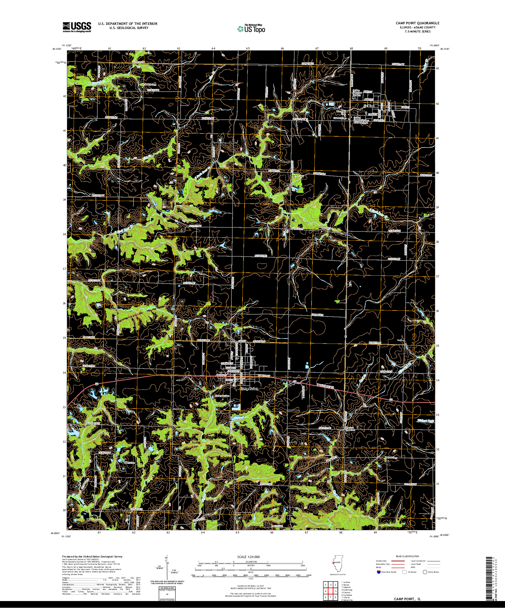 USGS US TOPO 7.5-MINUTE MAP FOR CAMP POINT, IL 2021