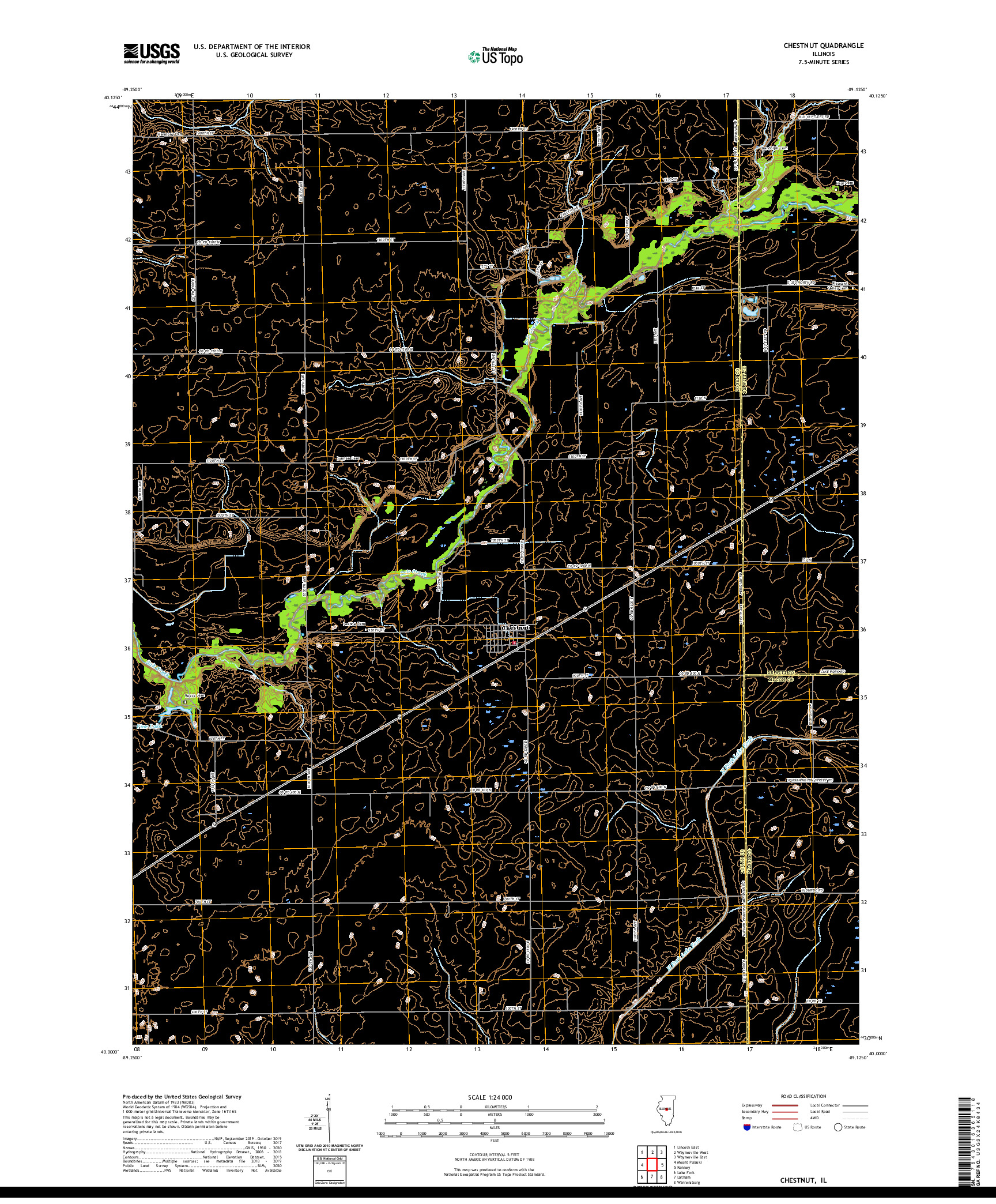 USGS US TOPO 7.5-MINUTE MAP FOR CHESTNUT, IL 2021