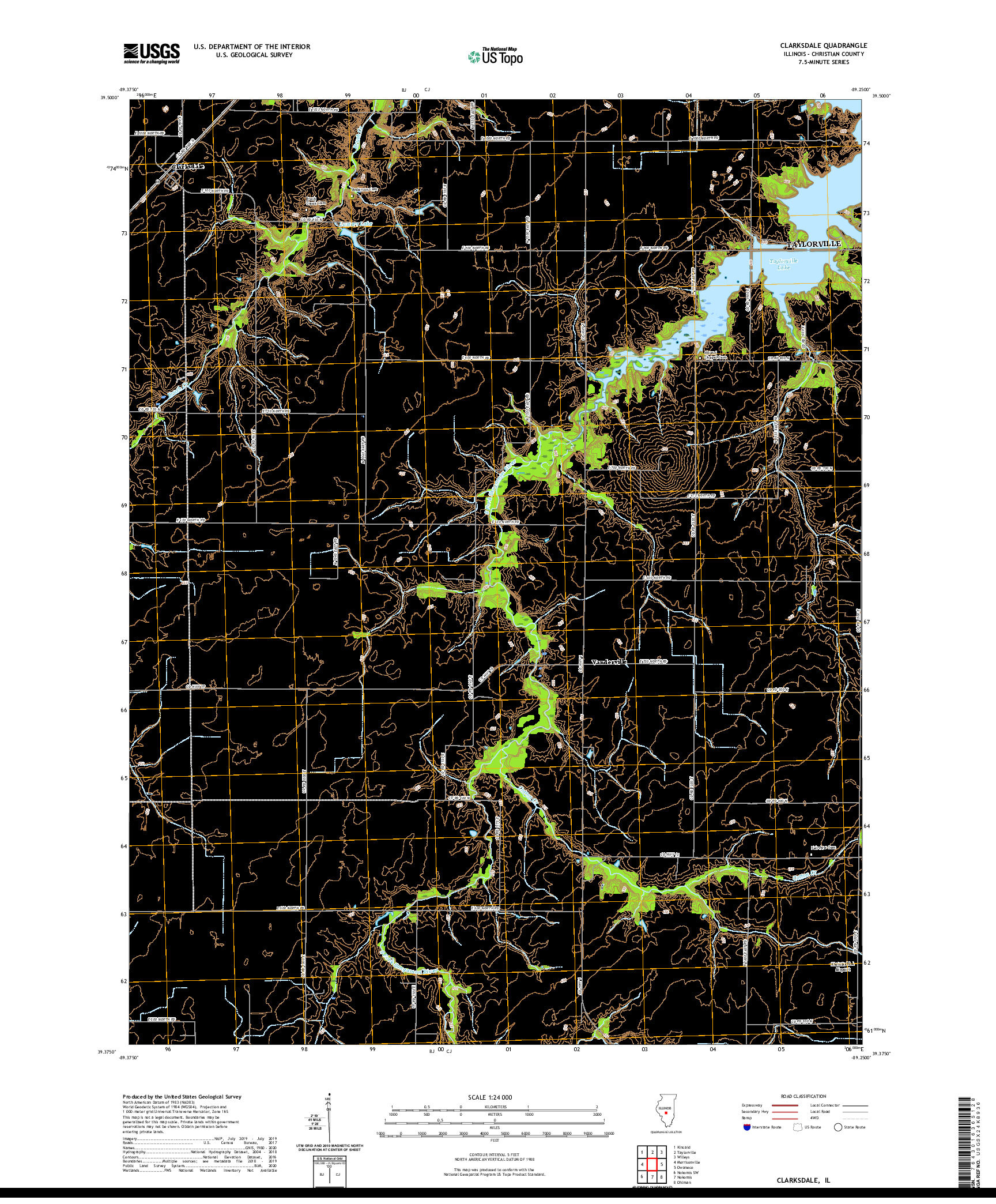 USGS US TOPO 7.5-MINUTE MAP FOR CLARKSDALE, IL 2021