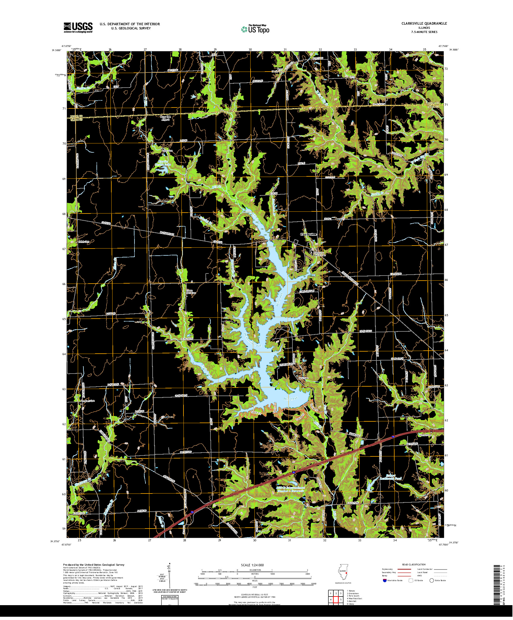USGS US TOPO 7.5-MINUTE MAP FOR CLARKSVILLE, IL 2021