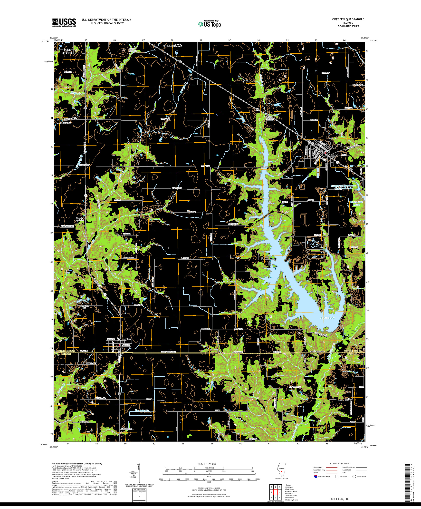 USGS US TOPO 7.5-MINUTE MAP FOR COFFEEN, IL 2021