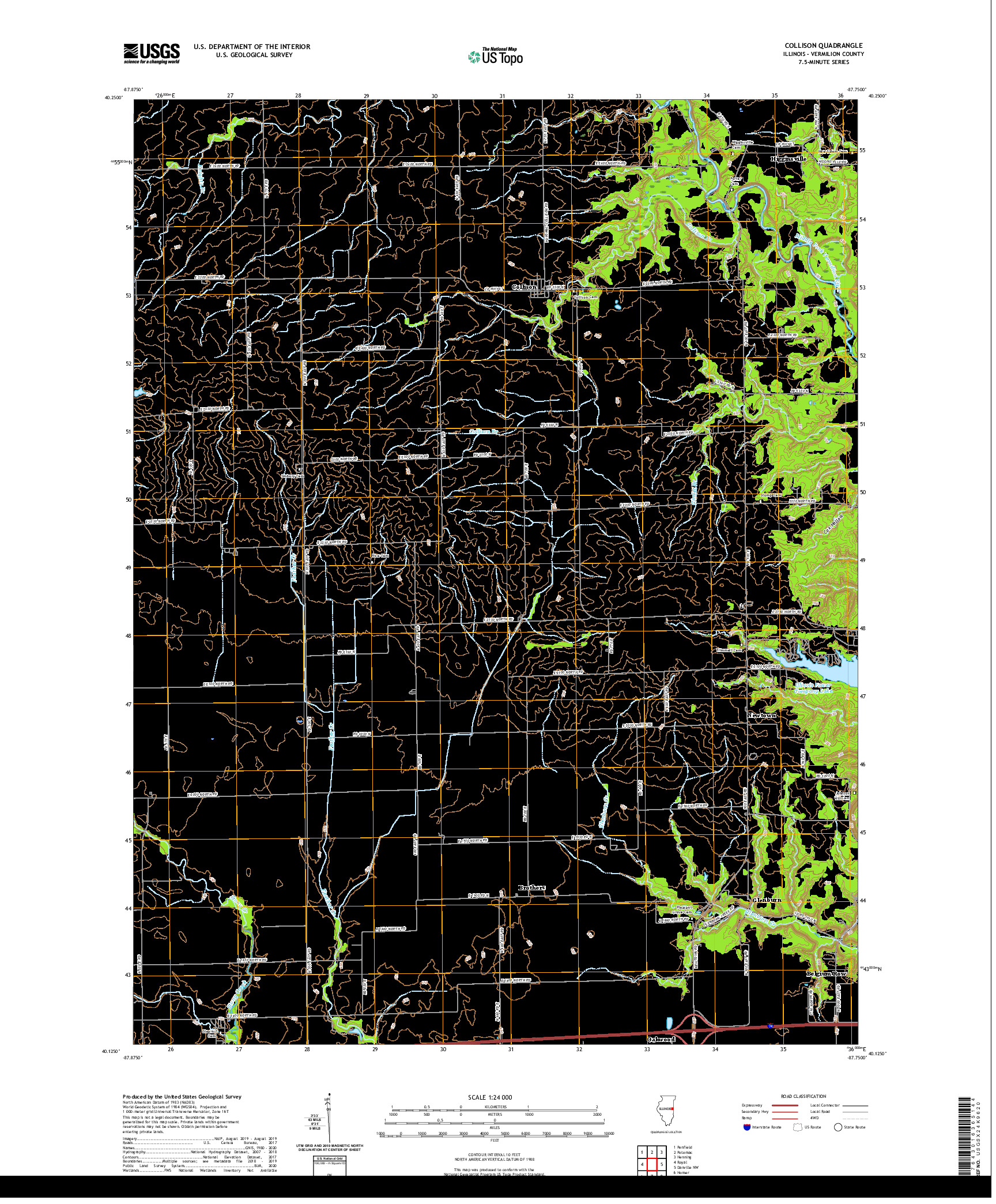 USGS US TOPO 7.5-MINUTE MAP FOR COLLISON, IL 2021