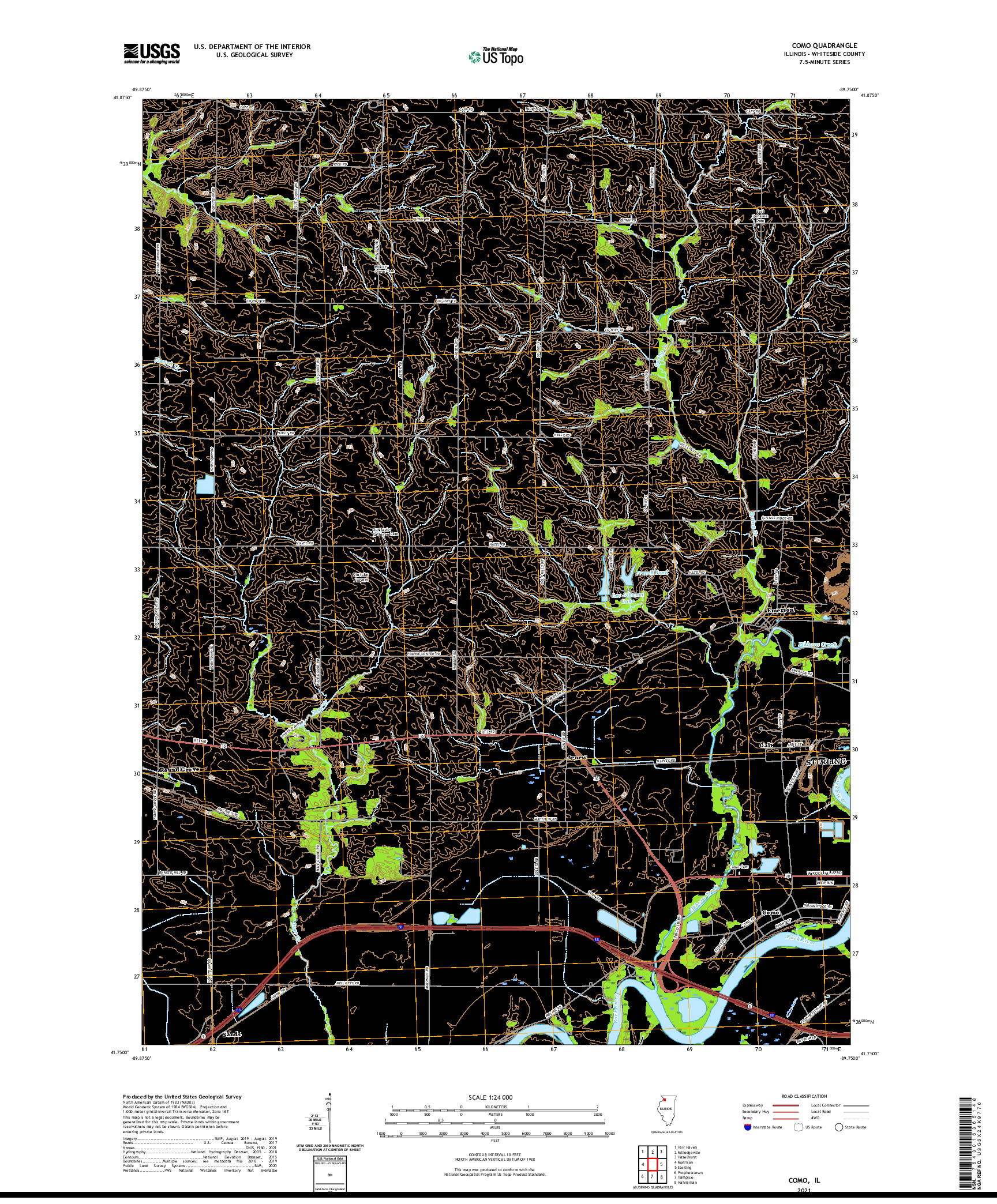 USGS US TOPO 7.5-MINUTE MAP FOR COMO, IL 2021