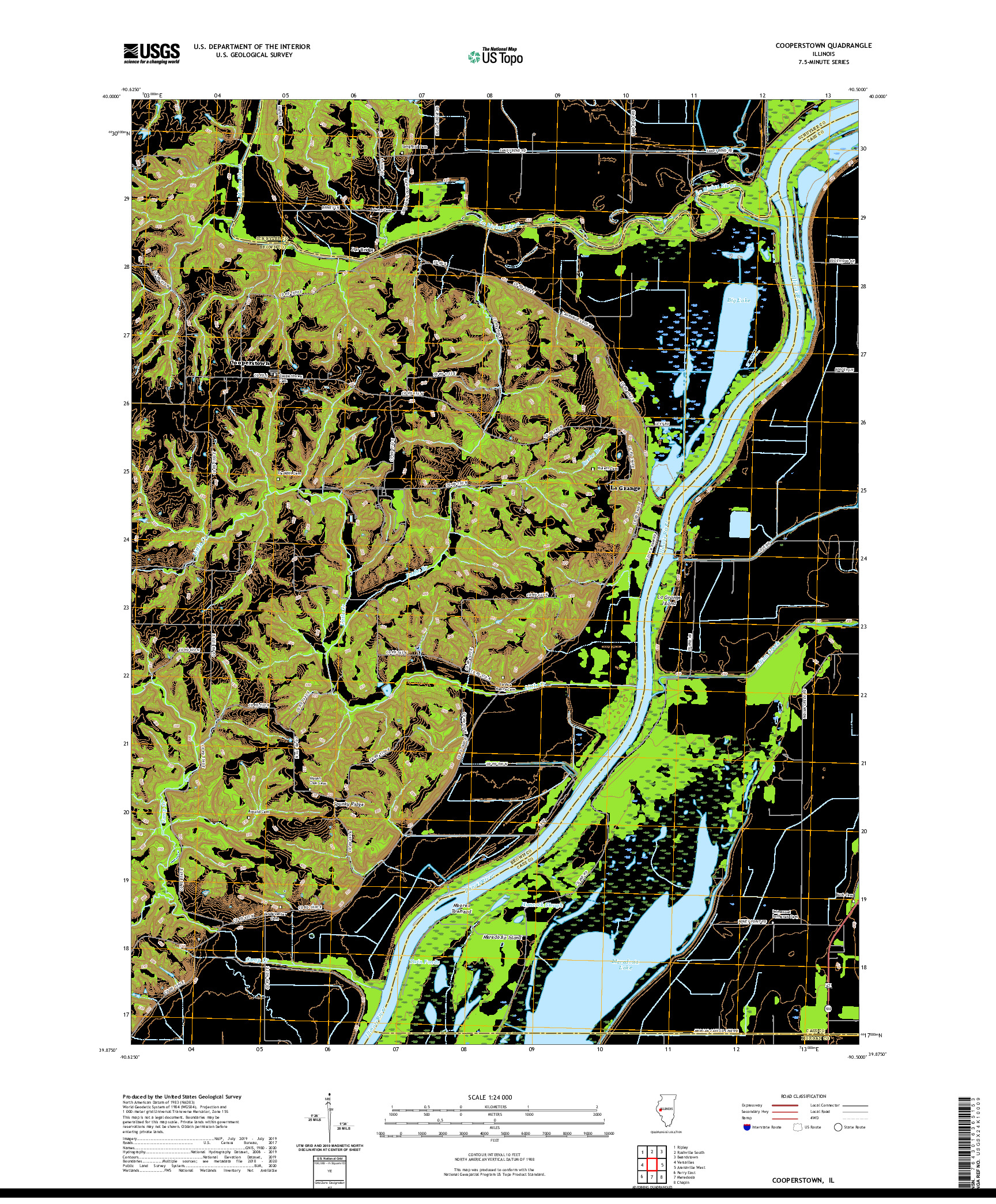 USGS US TOPO 7.5-MINUTE MAP FOR COOPERSTOWN, IL 2021