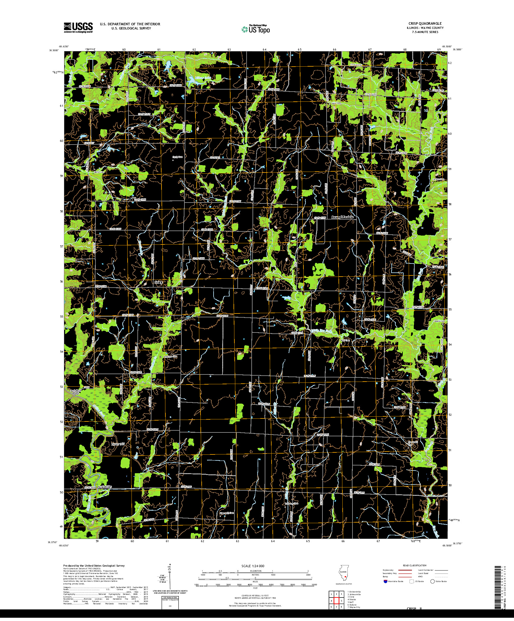 USGS US TOPO 7.5-MINUTE MAP FOR CRISP, IL 2021