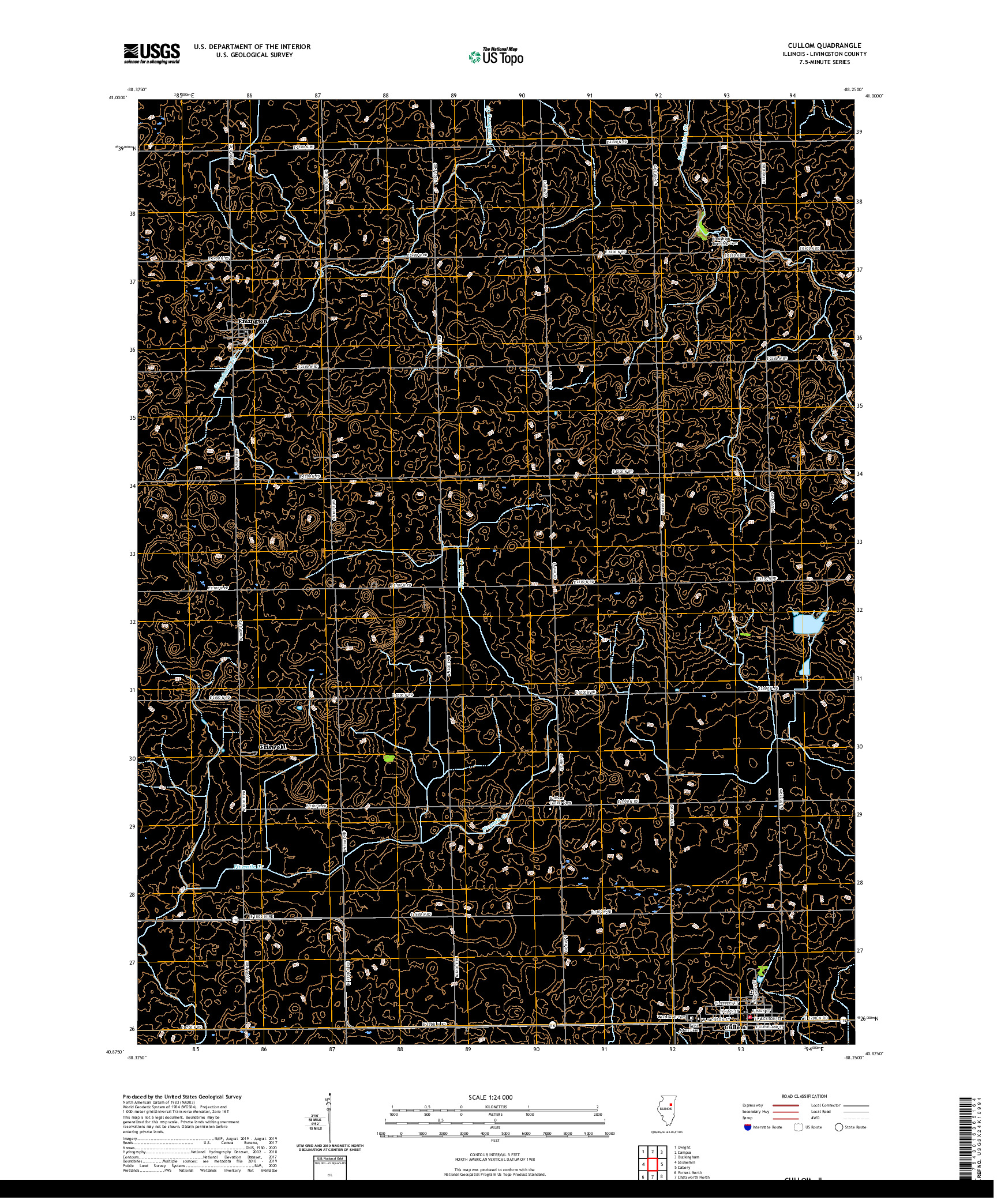 USGS US TOPO 7.5-MINUTE MAP FOR CULLOM, IL 2021