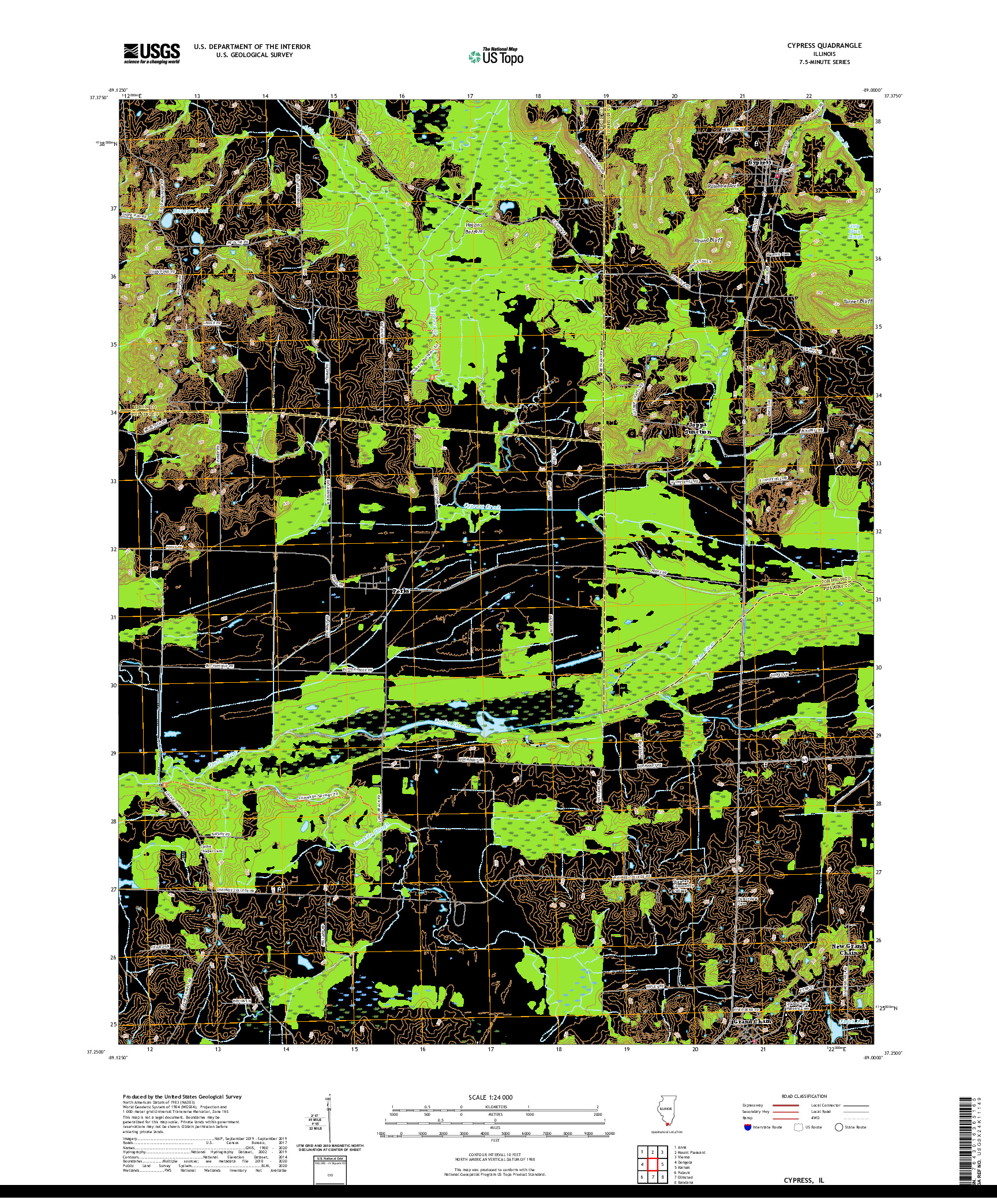 USGS US TOPO 7.5-MINUTE MAP FOR CYPRESS, IL 2021