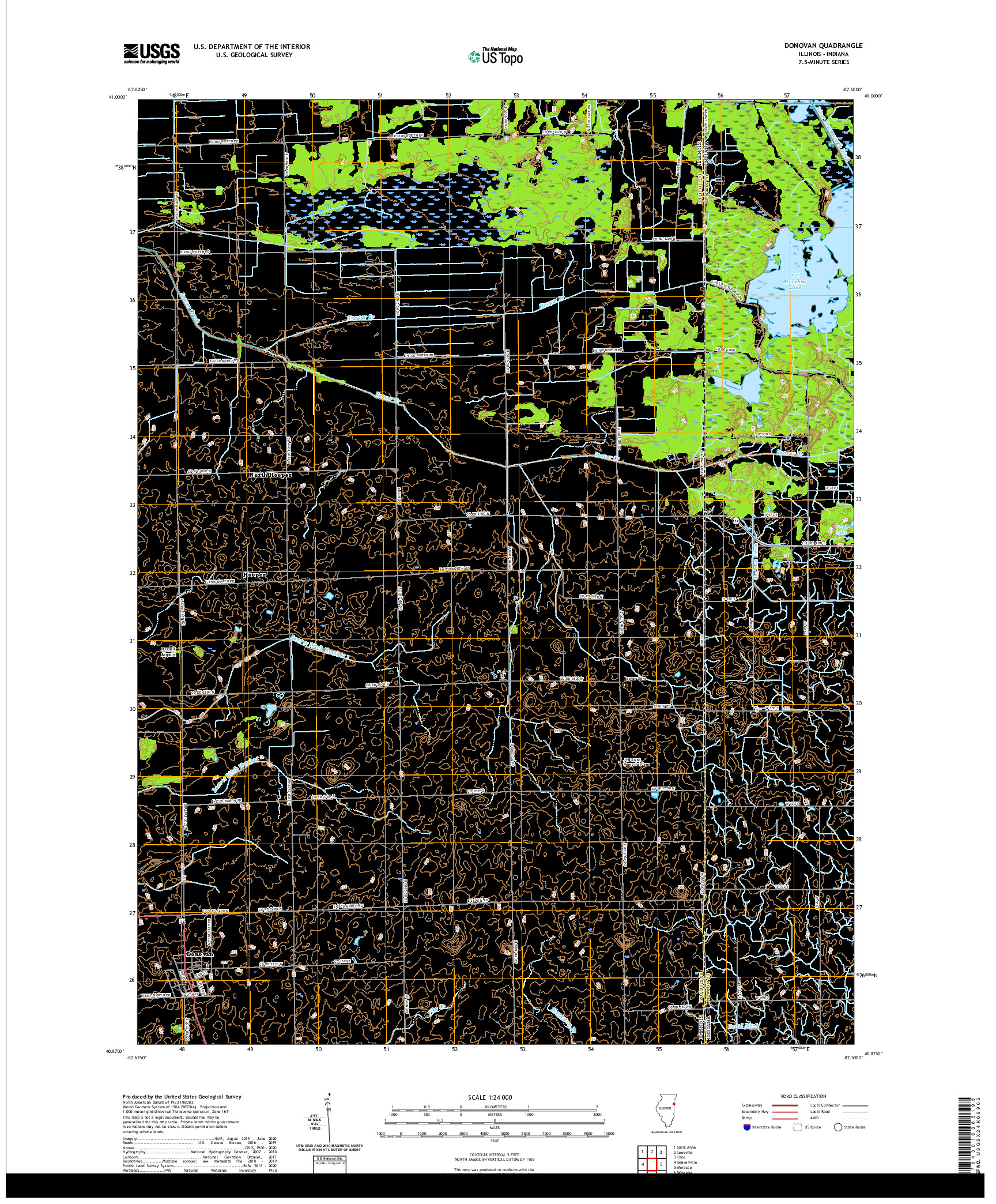 USGS US TOPO 7.5-MINUTE MAP FOR DONOVAN, IL,IN 2021