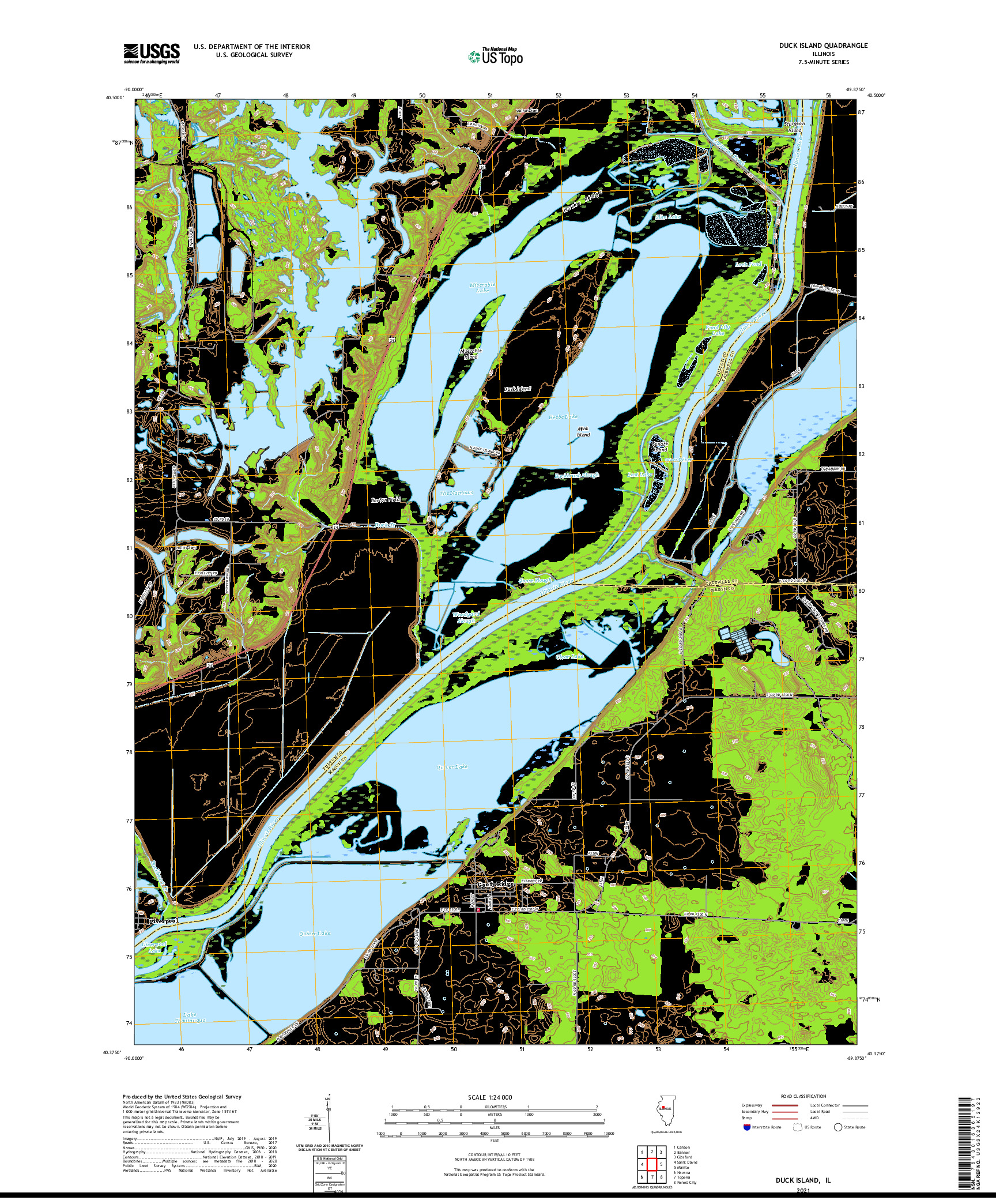 USGS US TOPO 7.5-MINUTE MAP FOR DUCK ISLAND, IL 2021