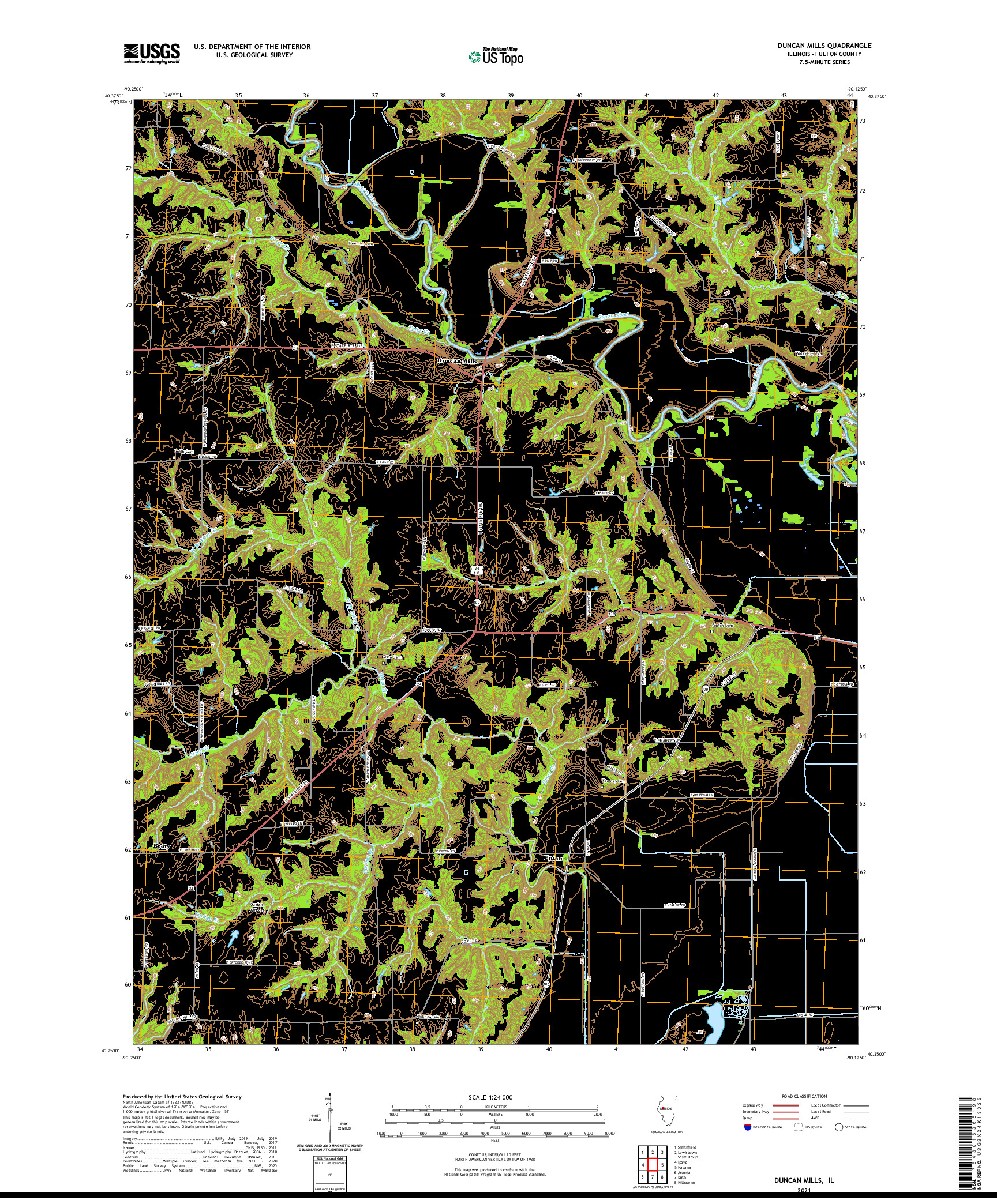 USGS US TOPO 7.5-MINUTE MAP FOR DUNCAN MILLS, IL 2021