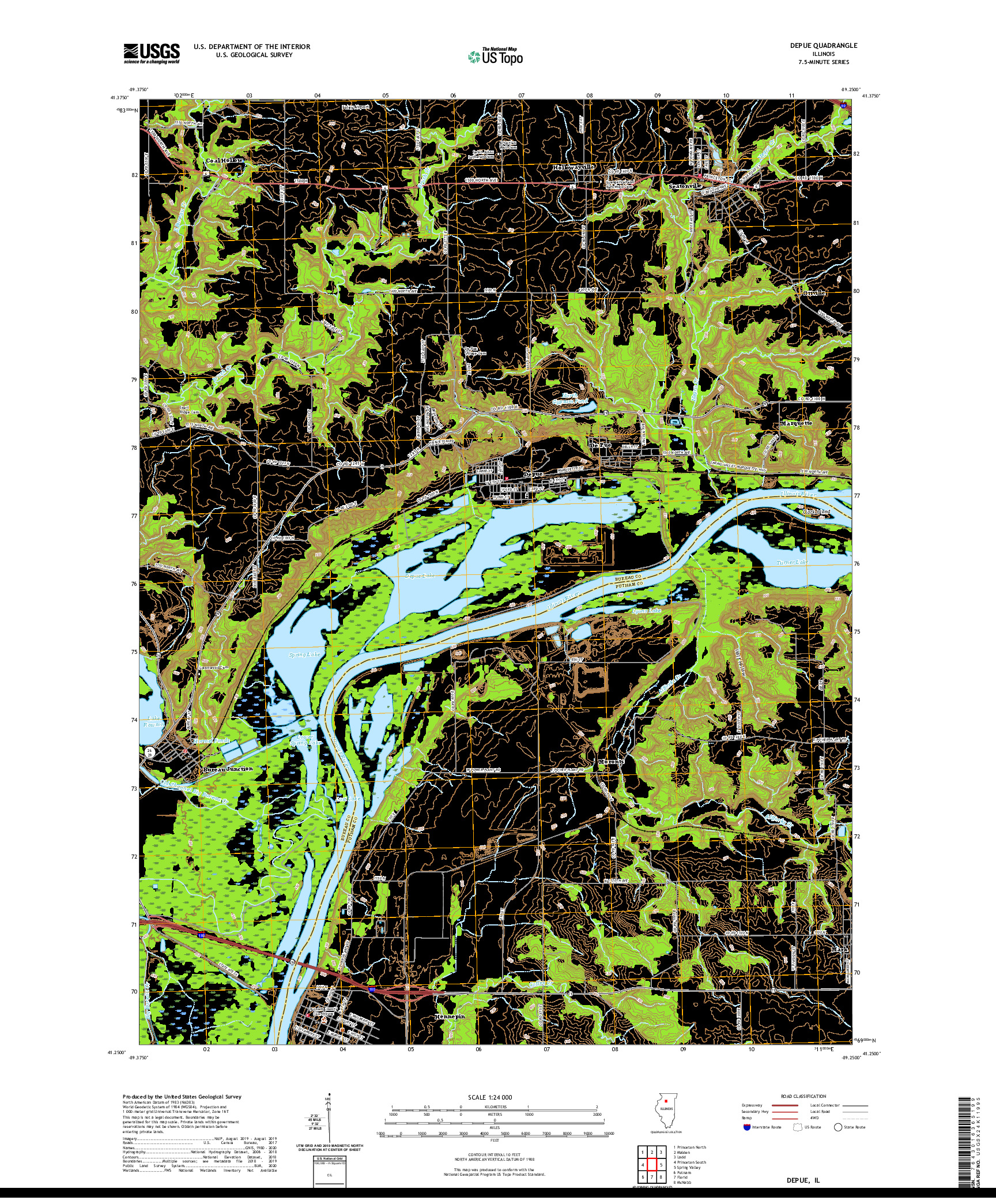 USGS US TOPO 7.5-MINUTE MAP FOR DEPUE, IL 2021
