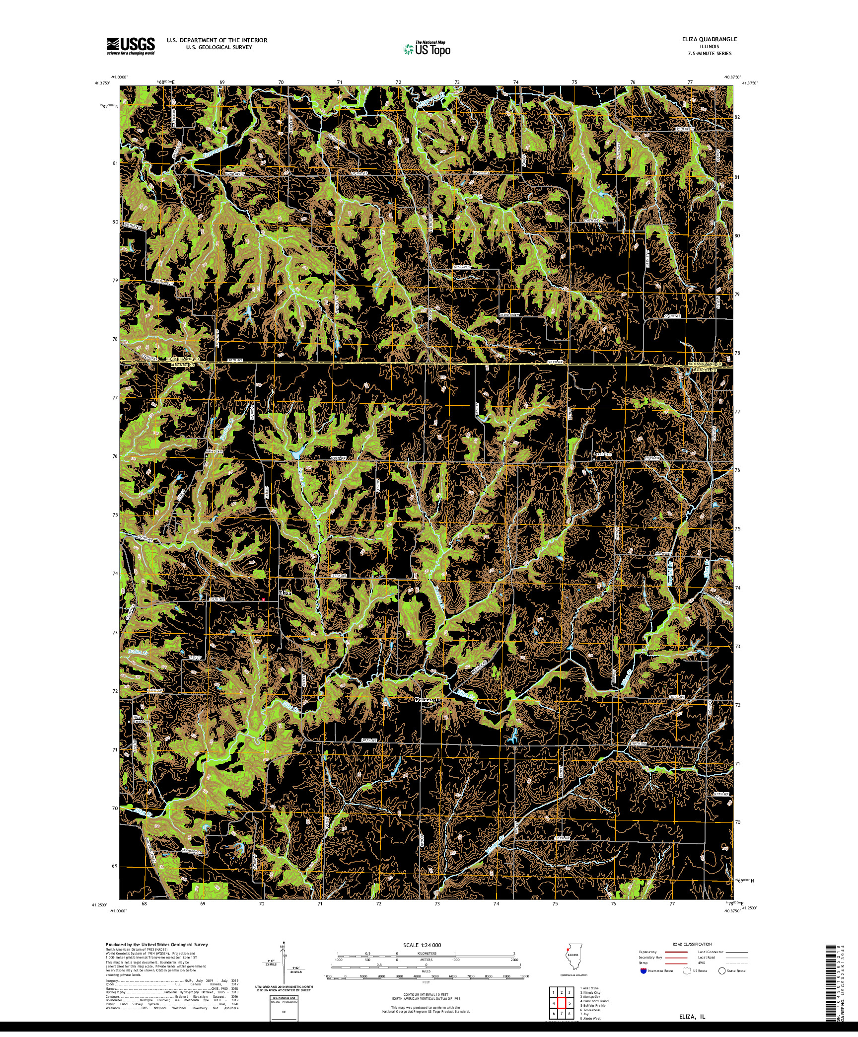 USGS US TOPO 7.5-MINUTE MAP FOR ELIZA, IL 2021