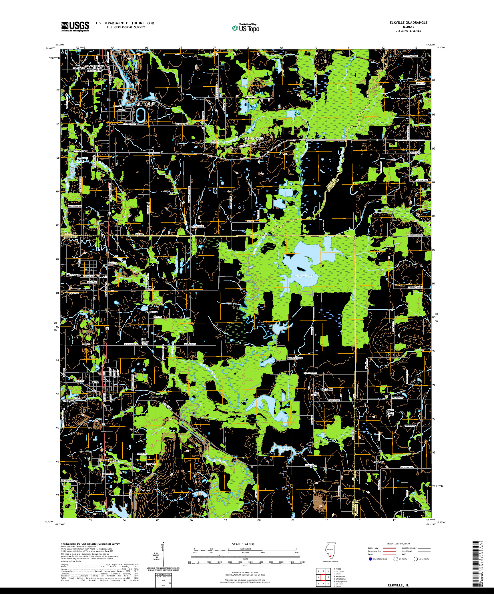 USGS US TOPO 7.5-MINUTE MAP FOR ELKVILLE, IL 2021