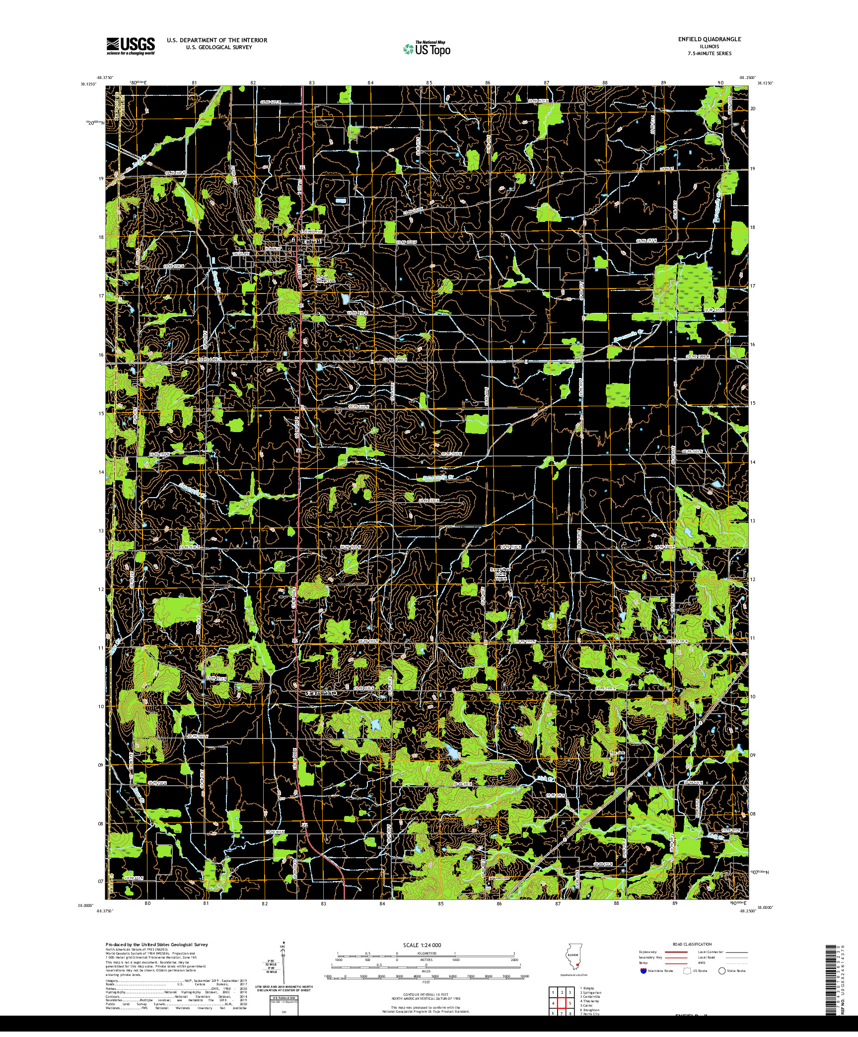 USGS US TOPO 7.5-MINUTE MAP FOR ENFIELD, IL 2021