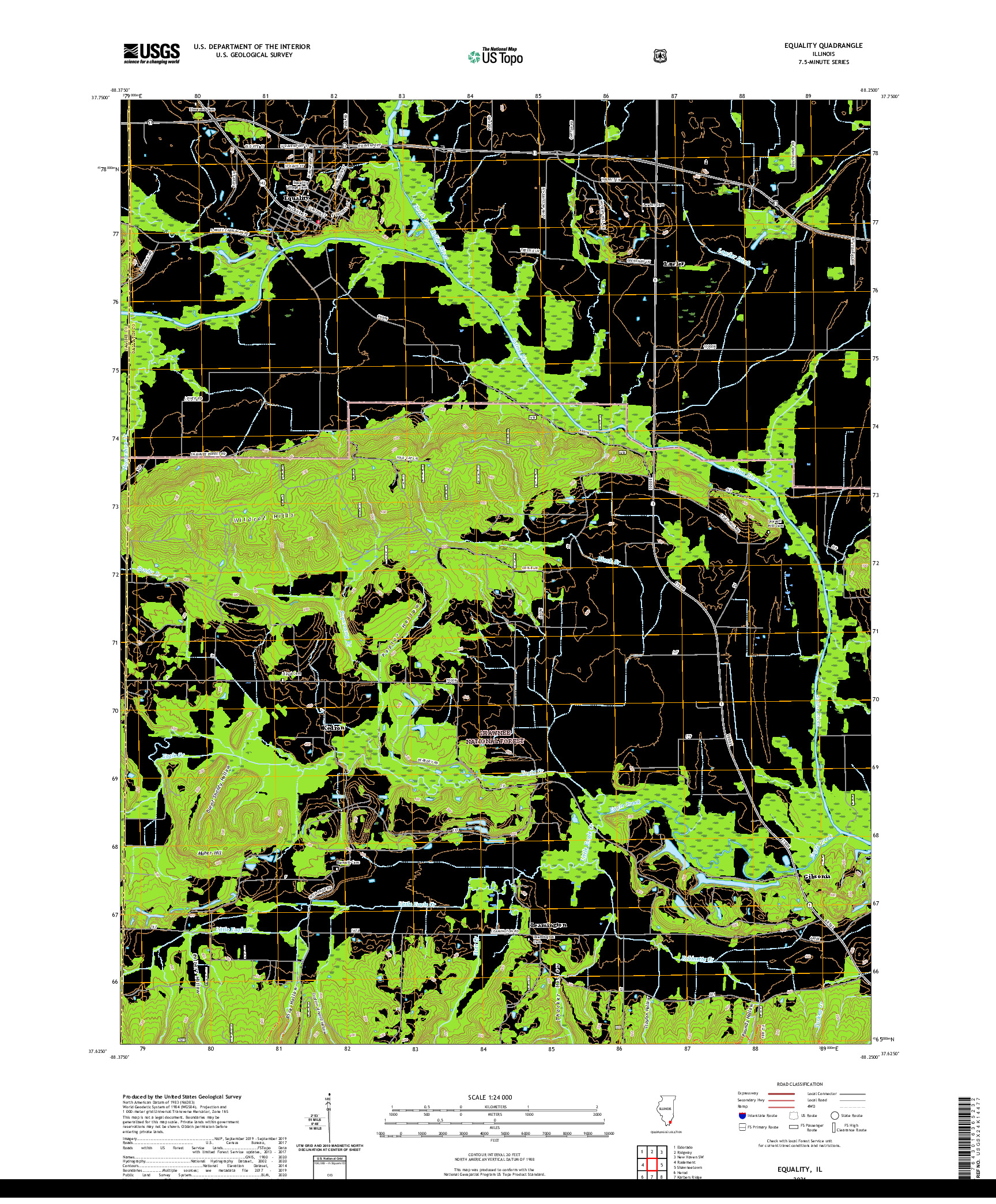 USGS US TOPO 7.5-MINUTE MAP FOR EQUALITY, IL 2021