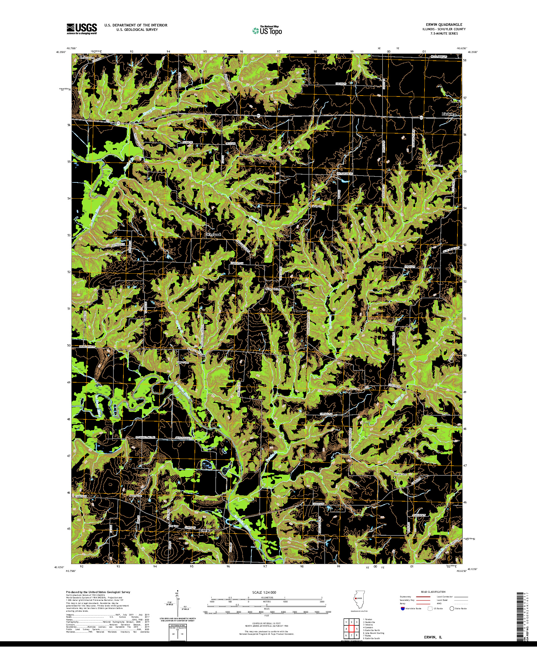 USGS US TOPO 7.5-MINUTE MAP FOR ERWIN, IL 2021