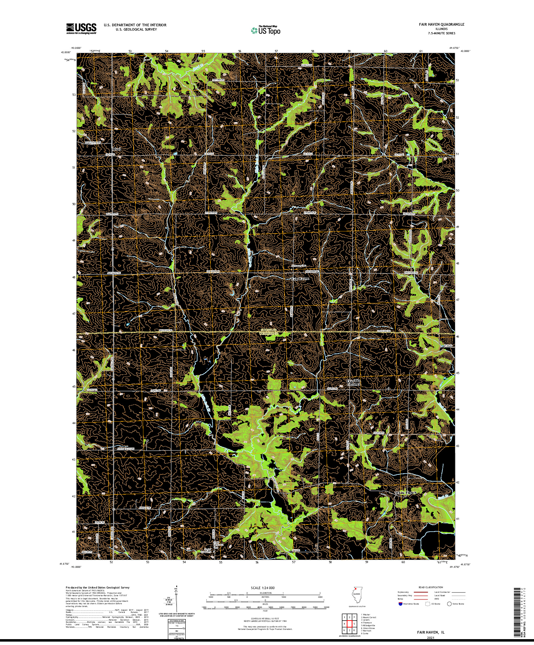 USGS US TOPO 7.5-MINUTE MAP FOR FAIR HAVEN, IL 2021