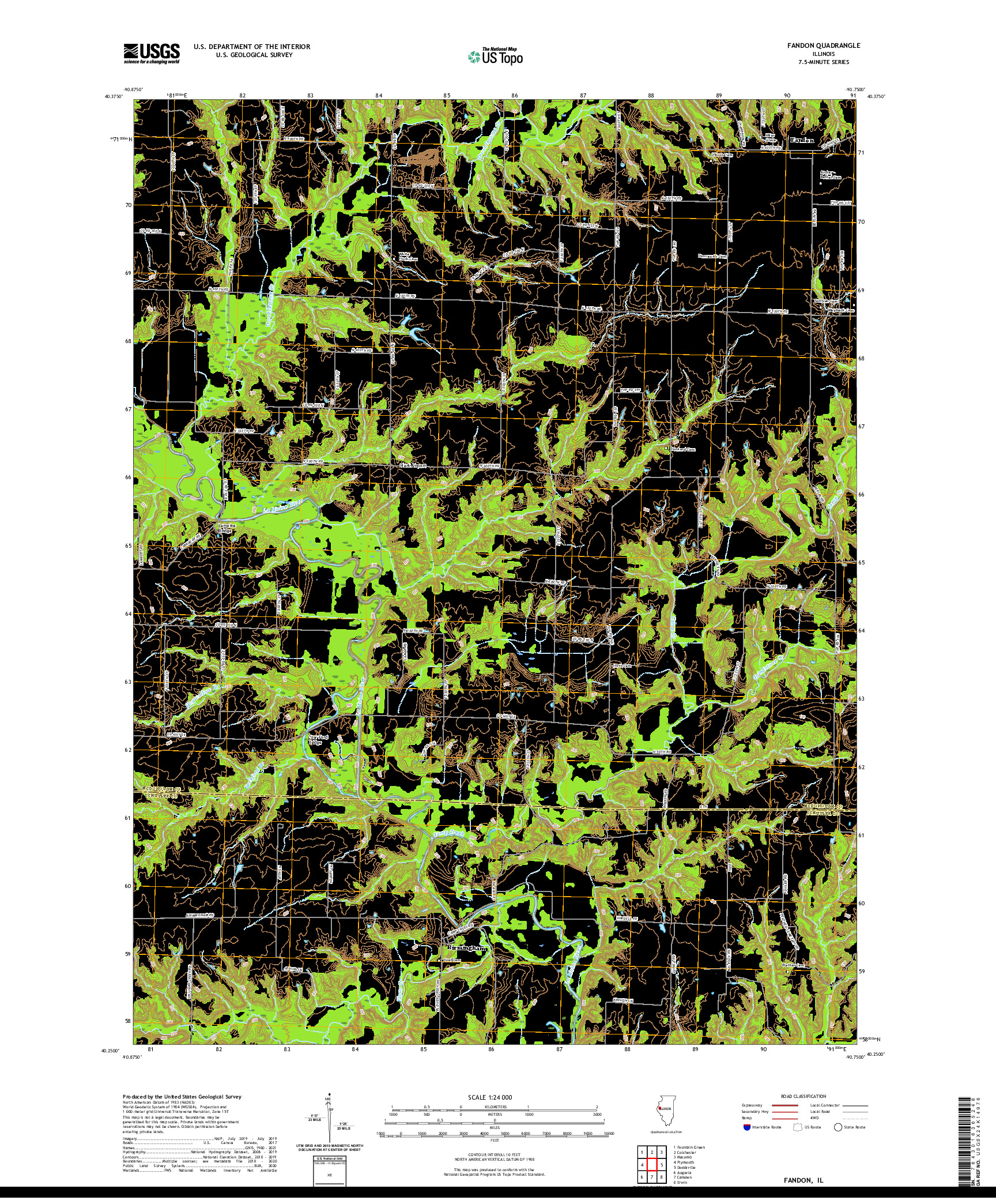 USGS US TOPO 7.5-MINUTE MAP FOR FANDON, IL 2021