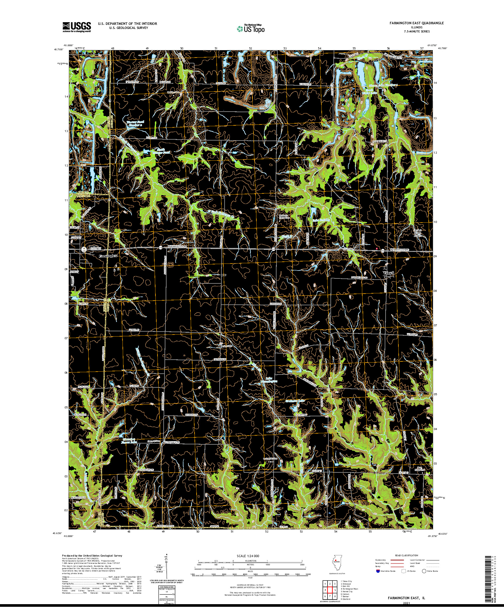 USGS US TOPO 7.5-MINUTE MAP FOR FARMINGTON EAST, IL 2021