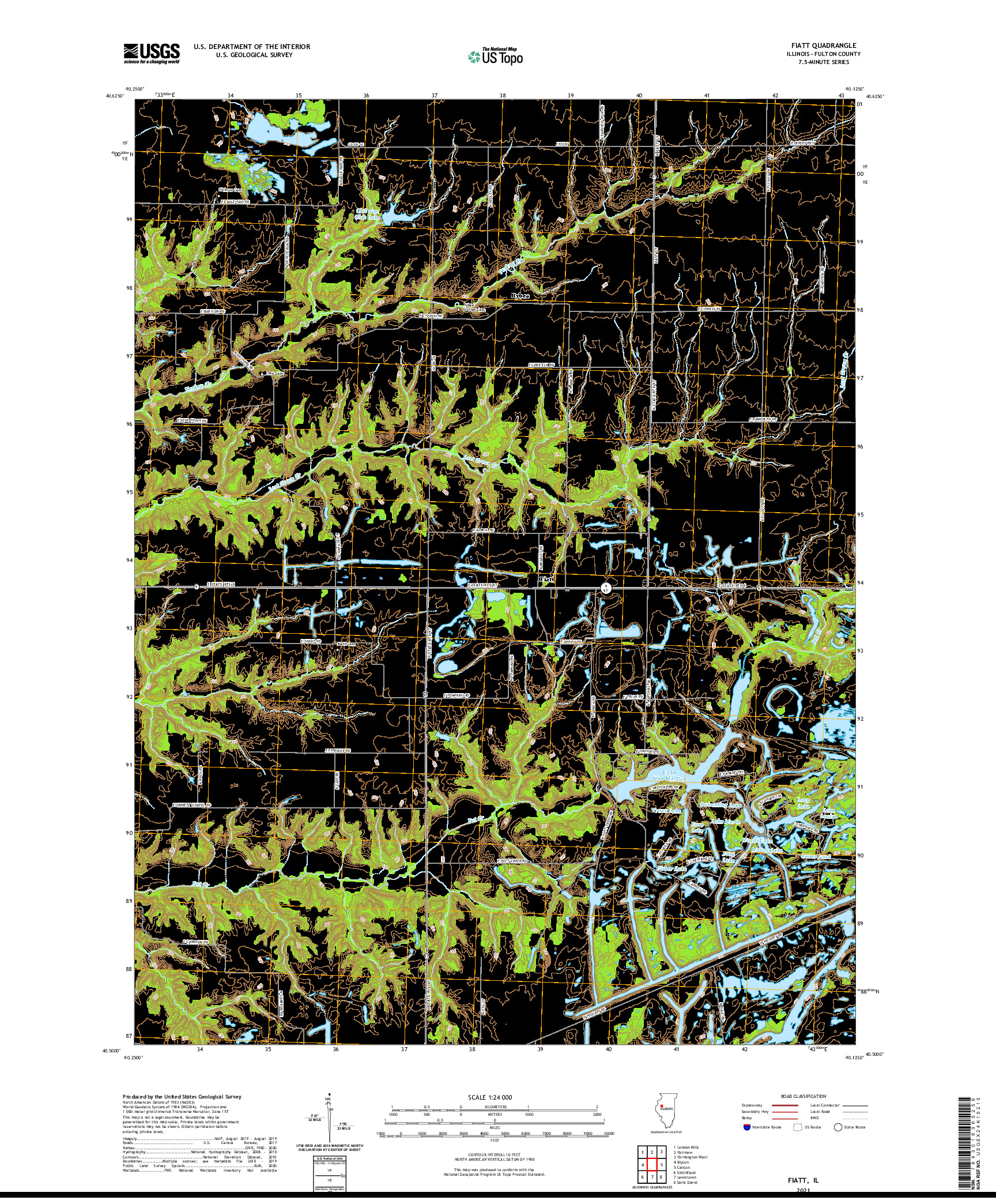 USGS US TOPO 7.5-MINUTE MAP FOR FIATT, IL 2021