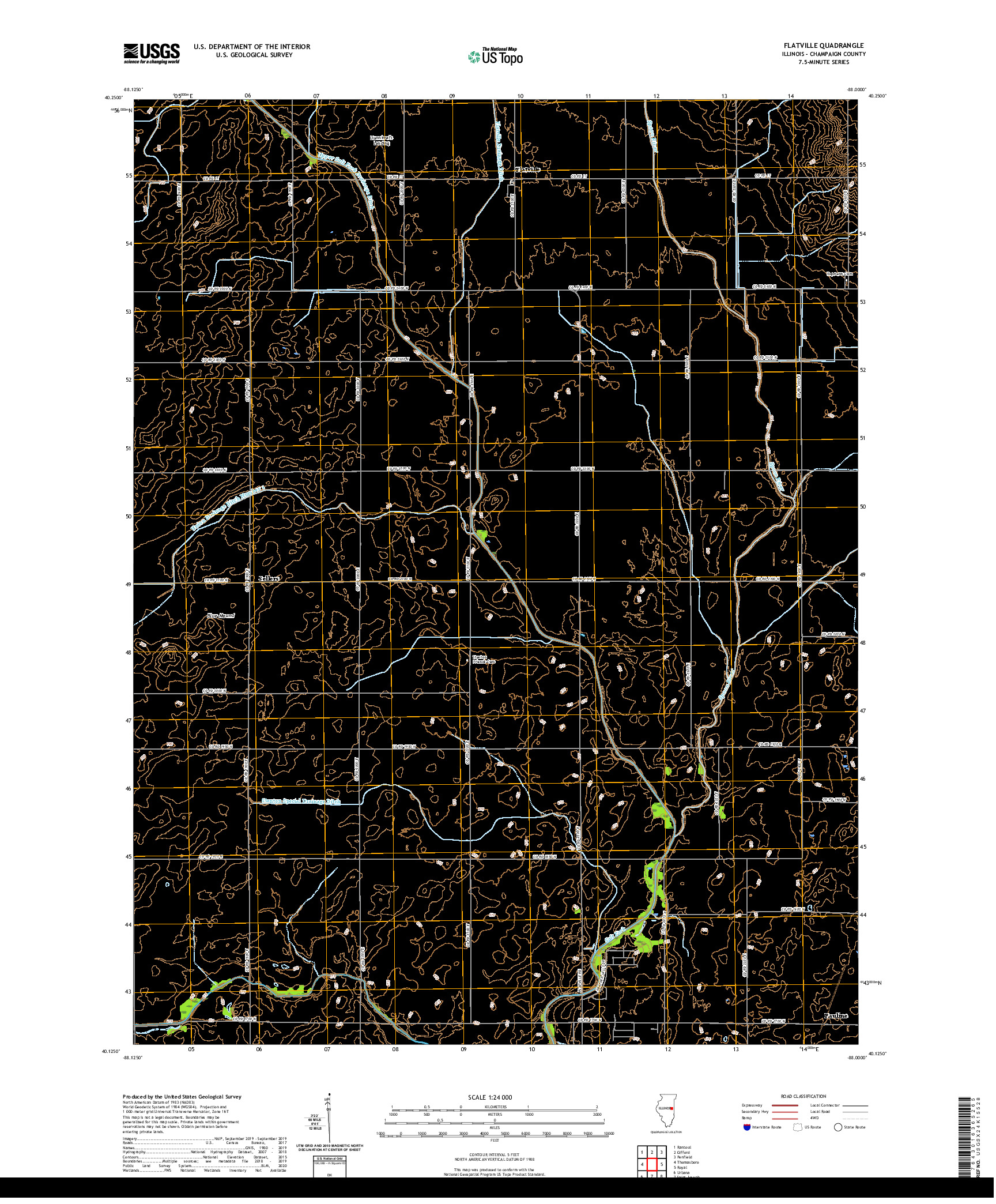 USGS US TOPO 7.5-MINUTE MAP FOR FLATVILLE, IL 2021