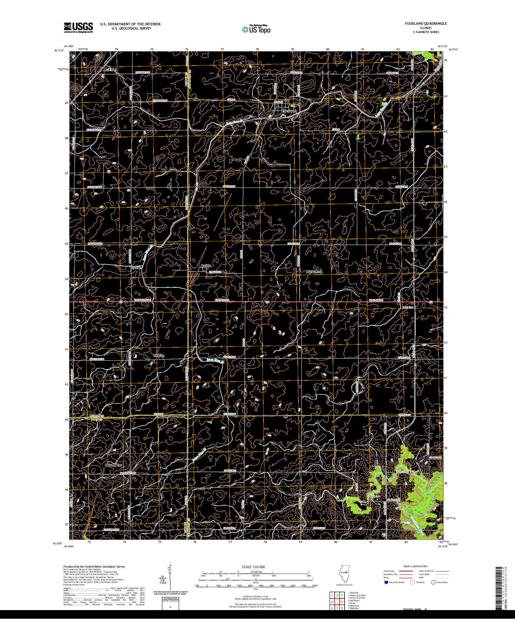 USGS US TOPO 7.5-MINUTE MAP FOR FOOSLAND, IL 2021