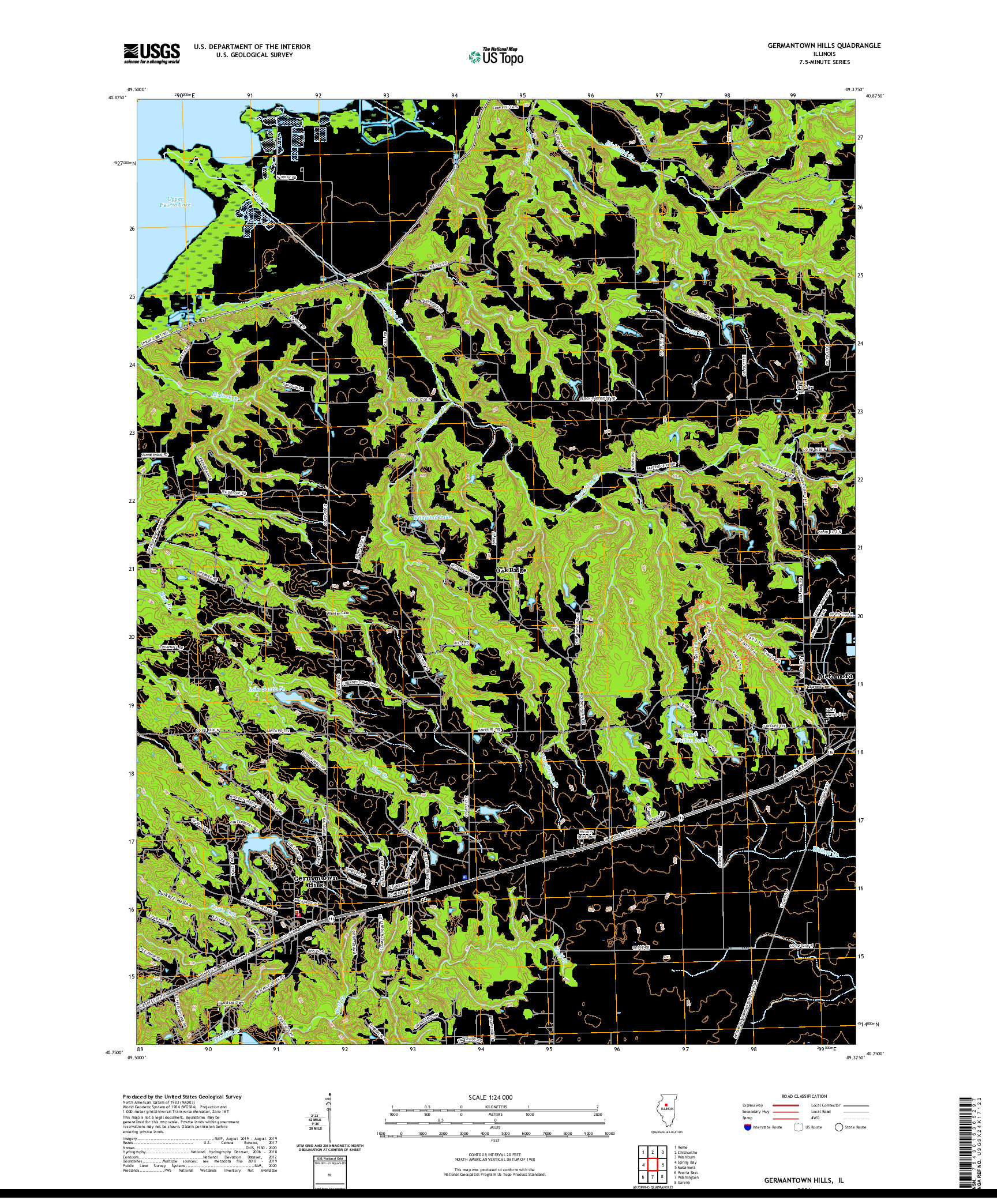 USGS US TOPO 7.5-MINUTE MAP FOR GERMANTOWN HILLS, IL 2021