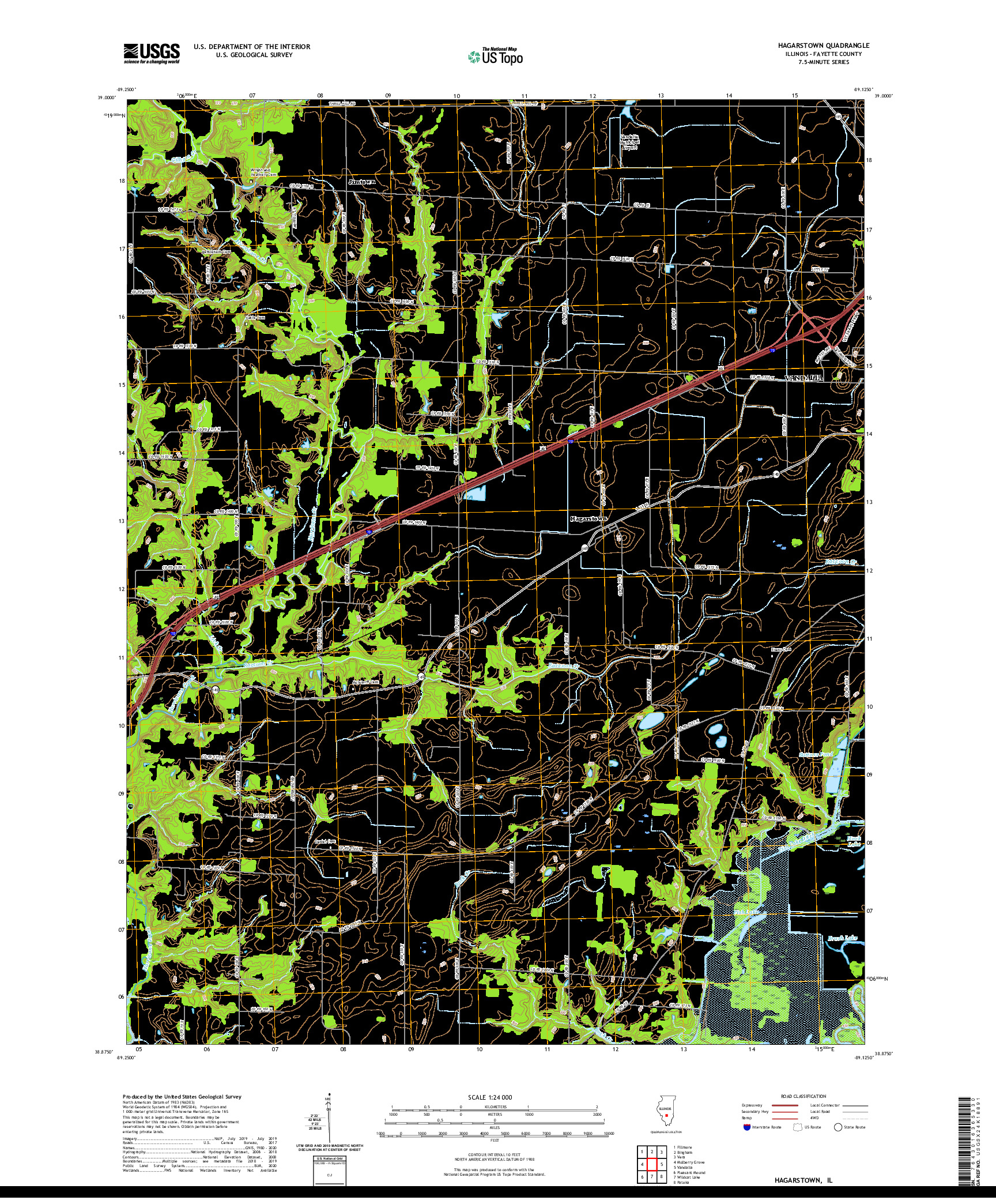 USGS US TOPO 7.5-MINUTE MAP FOR HAGARSTOWN, IL 2021