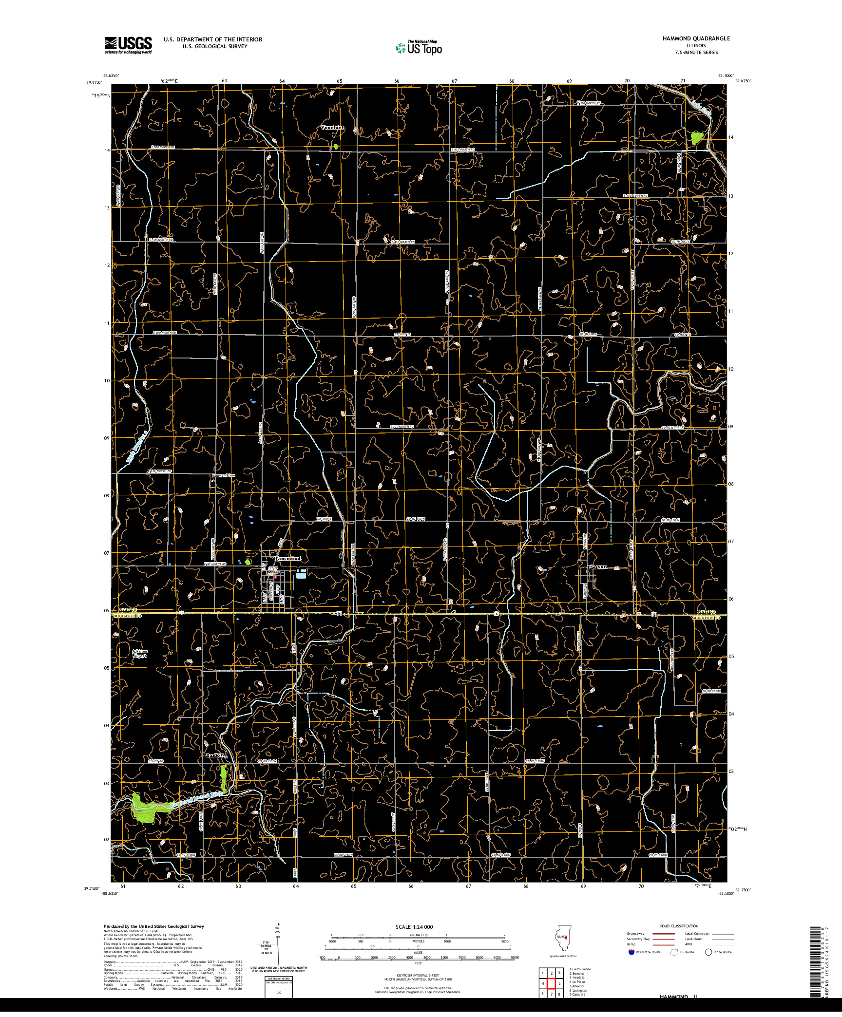 USGS US TOPO 7.5-MINUTE MAP FOR HAMMOND, IL 2021