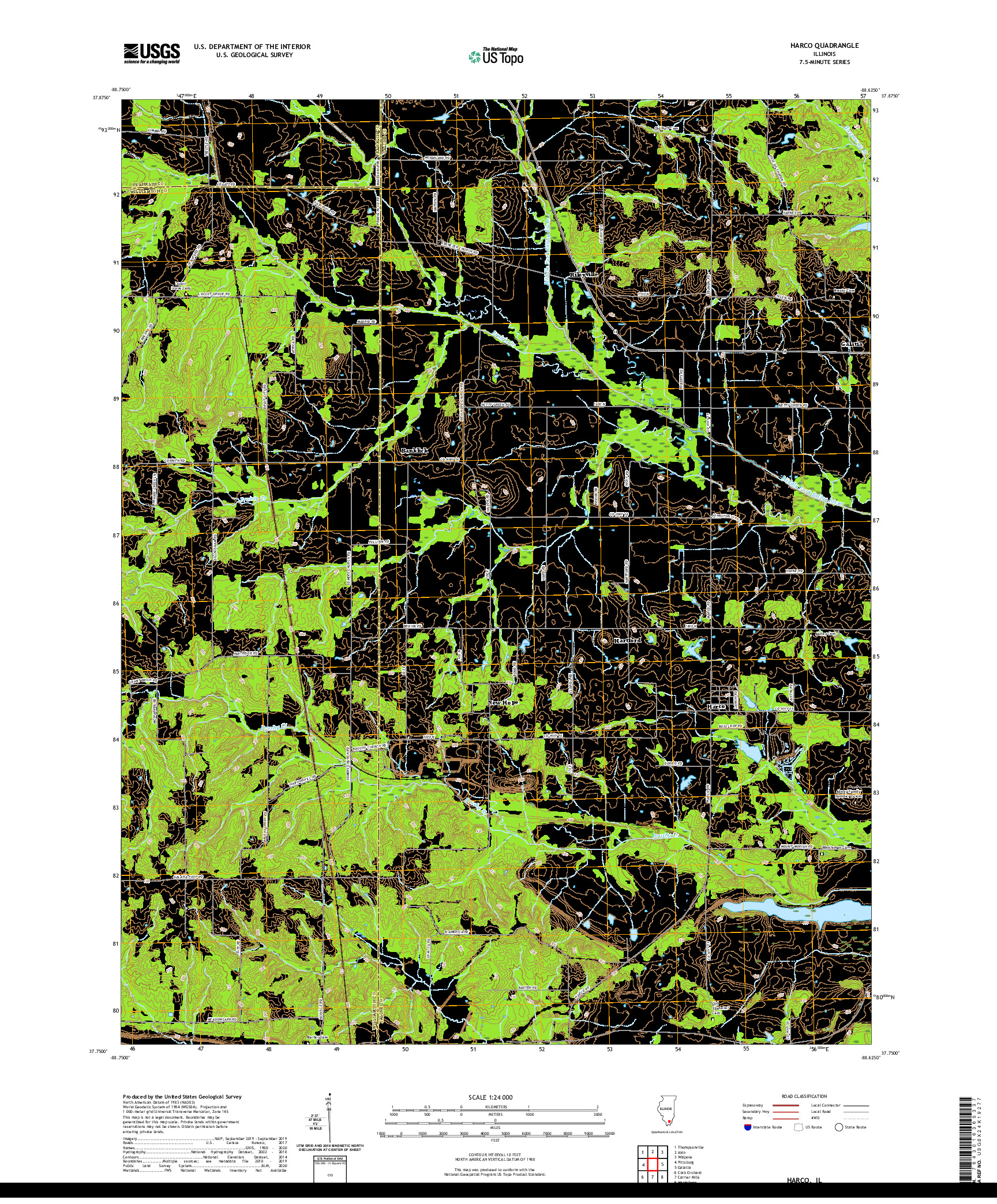 USGS US TOPO 7.5-MINUTE MAP FOR HARCO, IL 2021