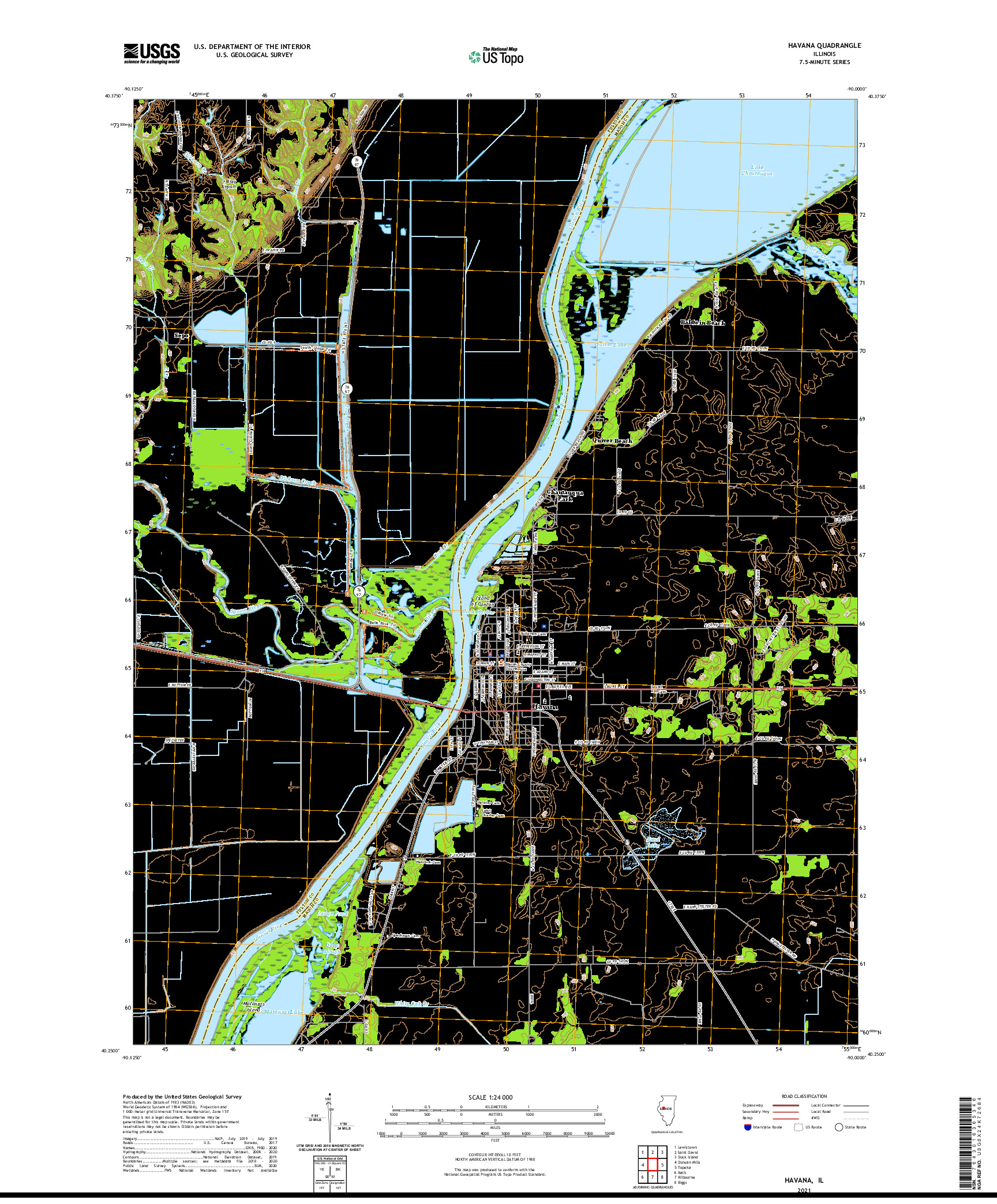 USGS US TOPO 7.5-MINUTE MAP FOR HAVANA, IL 2021