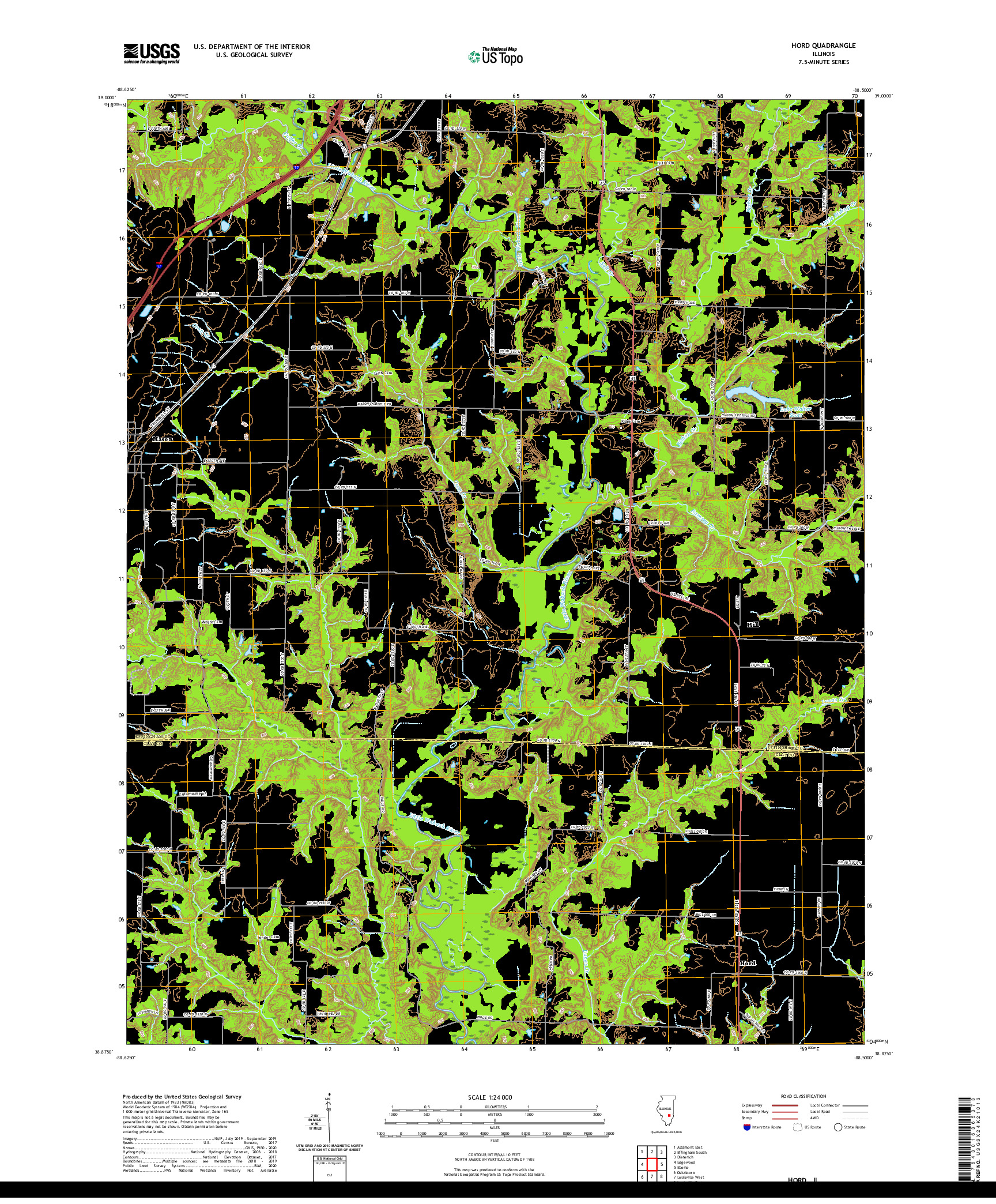 USGS US TOPO 7.5-MINUTE MAP FOR HORD, IL 2021