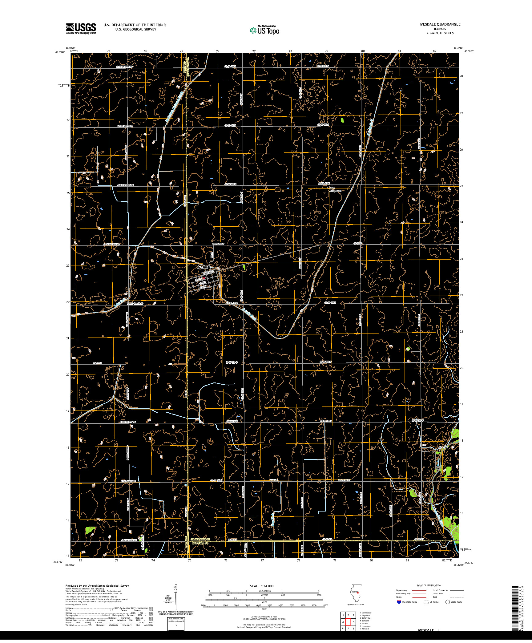 USGS US TOPO 7.5-MINUTE MAP FOR IVESDALE, IL 2021