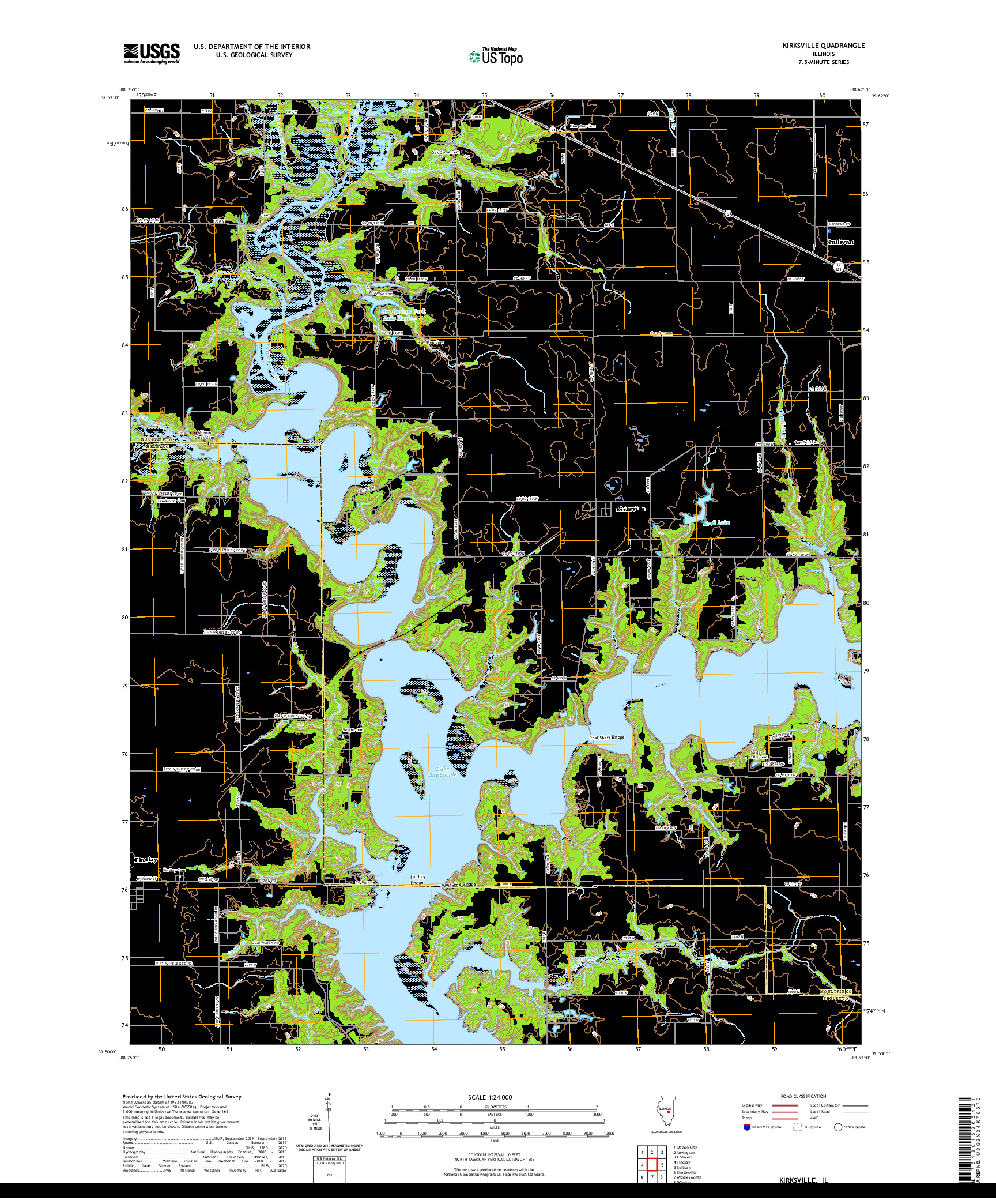 USGS US TOPO 7.5-MINUTE MAP FOR KIRKSVILLE, IL 2021