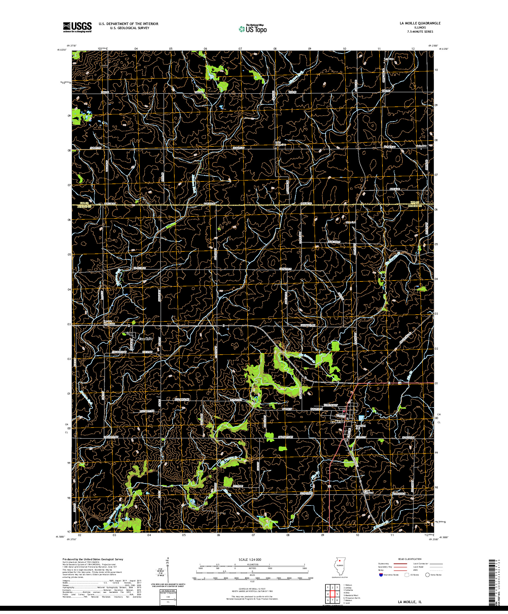 USGS US TOPO 7.5-MINUTE MAP FOR LA MOILLE, IL 2021