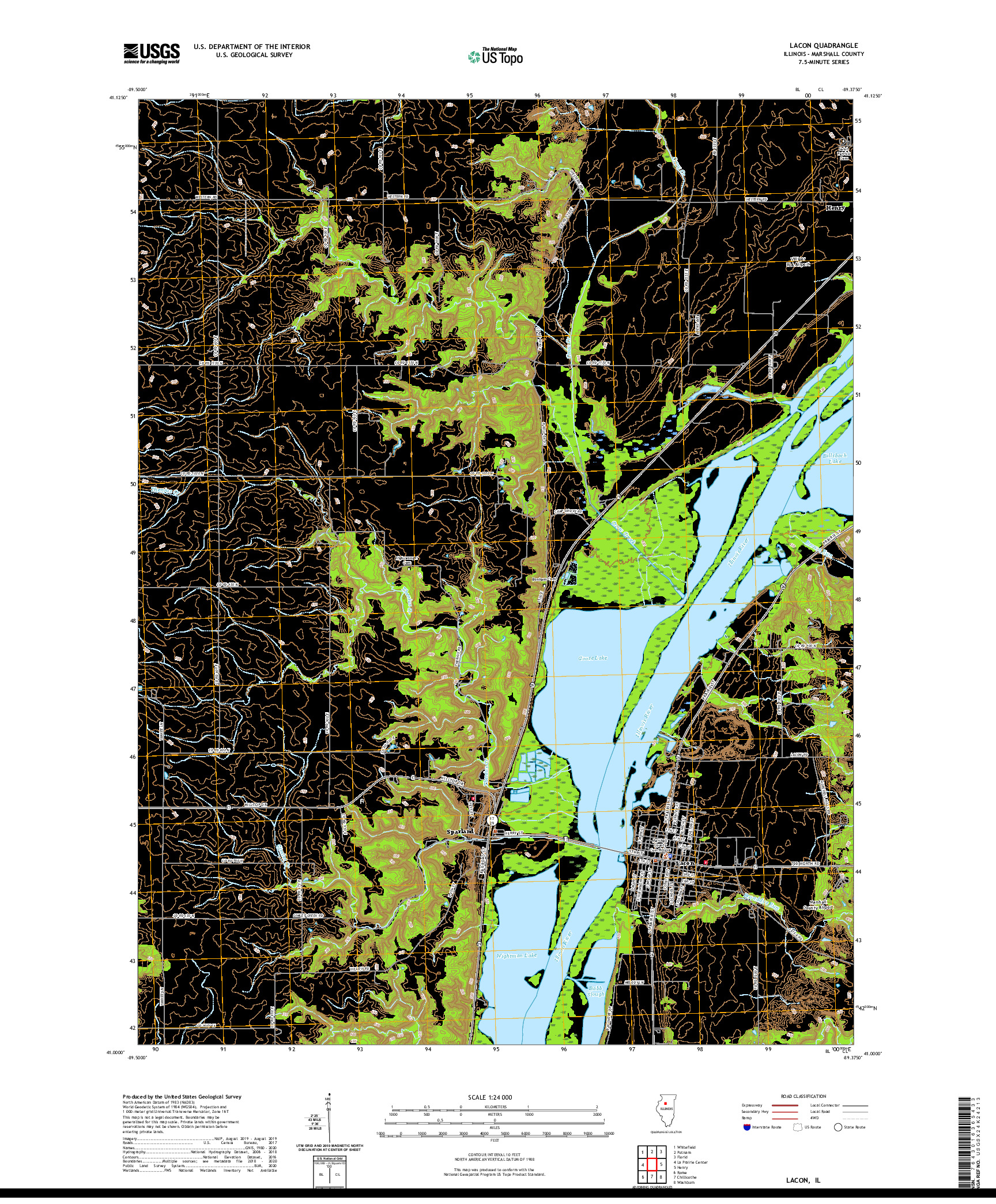 USGS US TOPO 7.5-MINUTE MAP FOR LACON, IL 2021