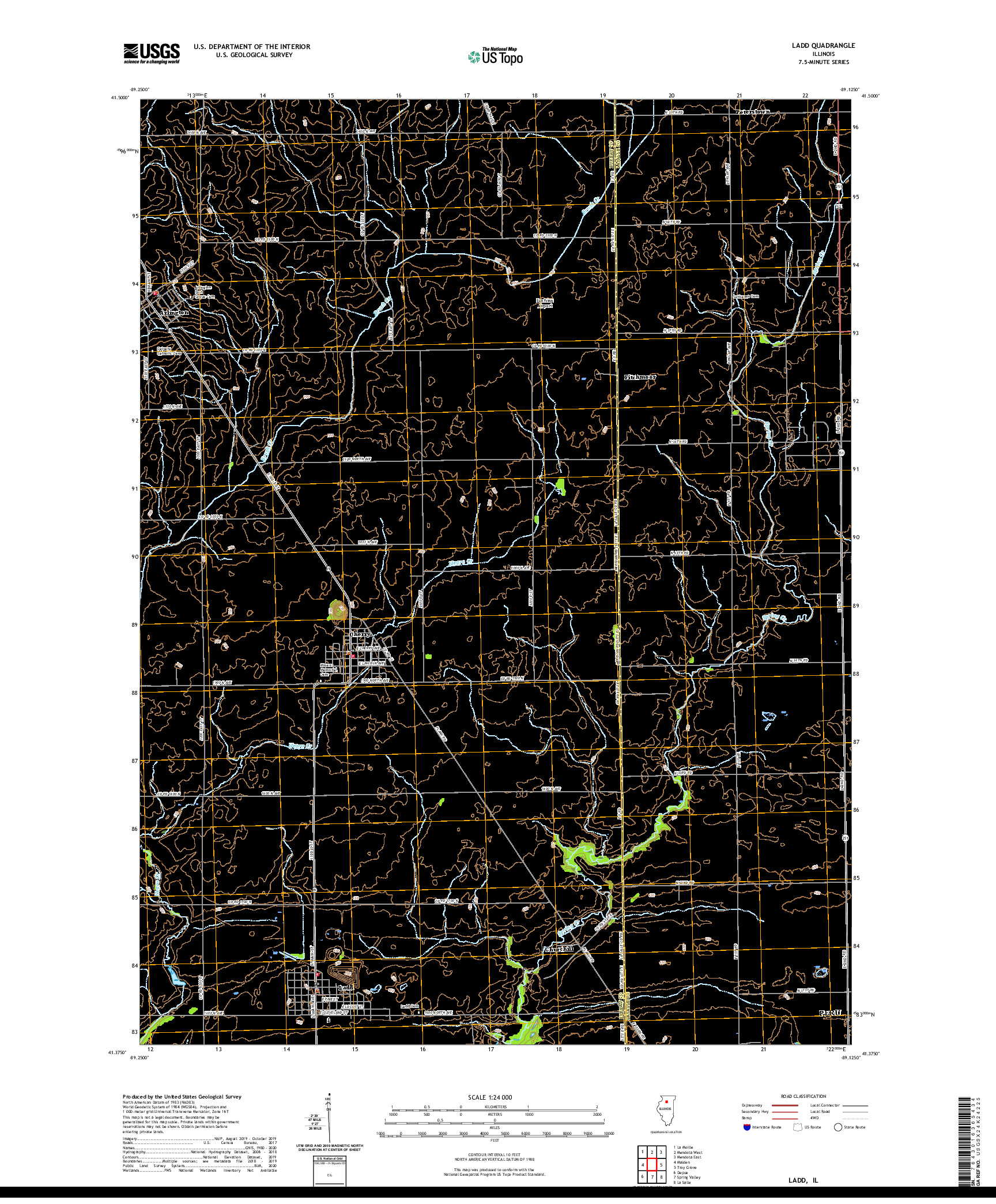 USGS US TOPO 7.5-MINUTE MAP FOR LADD, IL 2021
