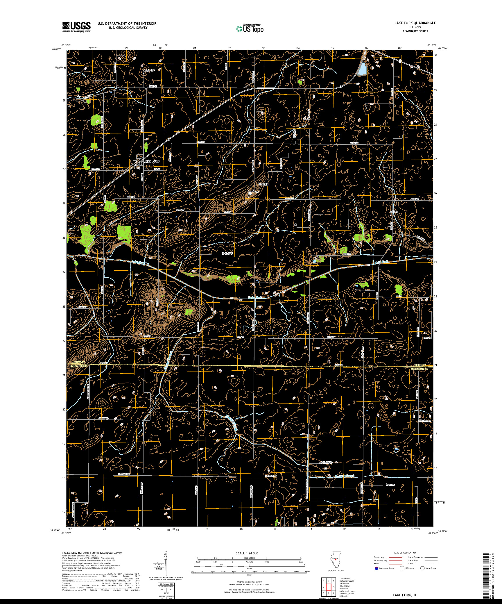 USGS US TOPO 7.5-MINUTE MAP FOR LAKE FORK, IL 2021